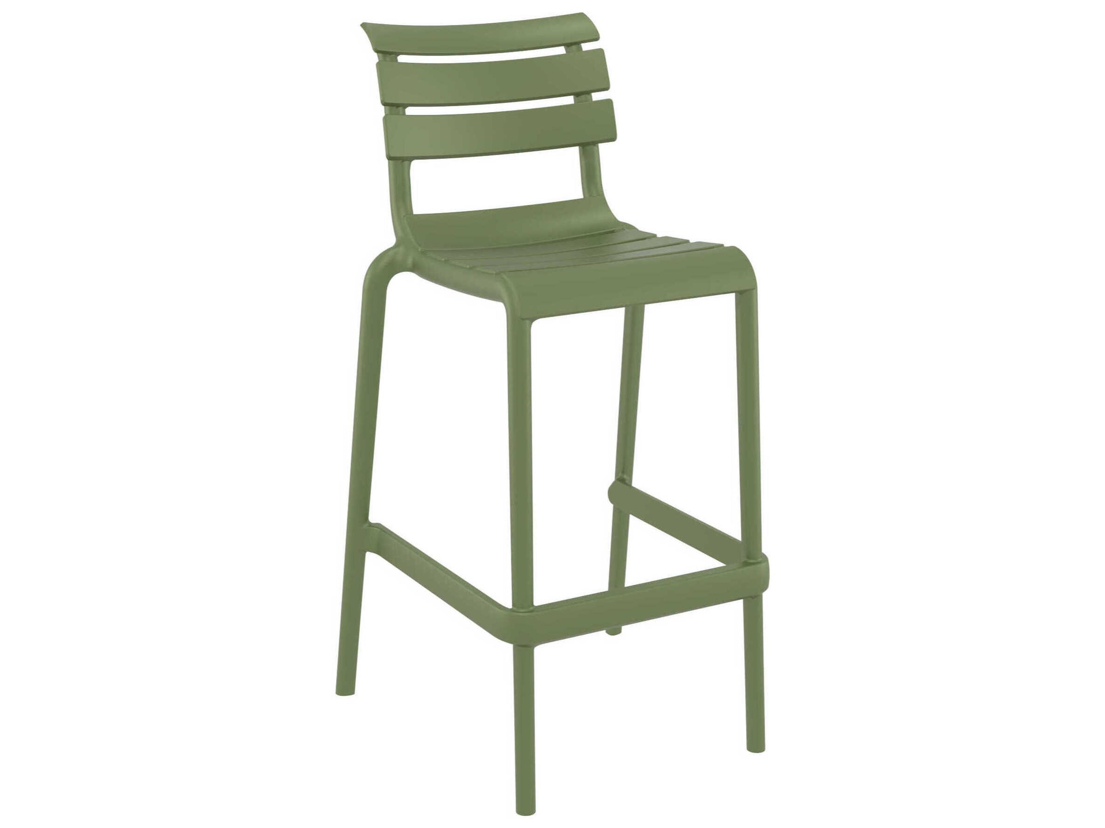 Helen Olive Green Polypropylene Bar Stool