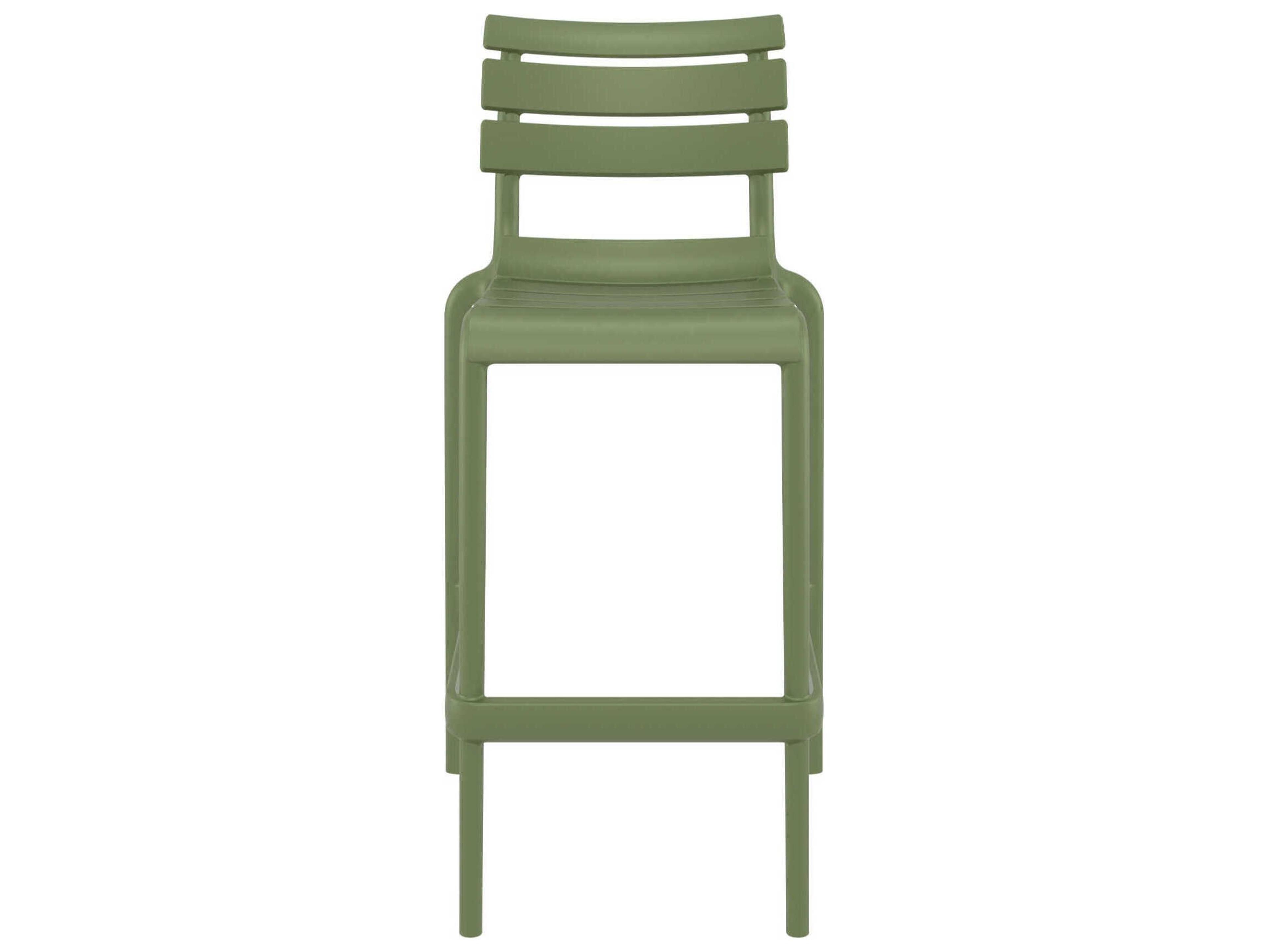 Compamia Helen Olive Green Polypropylene Bar Stool