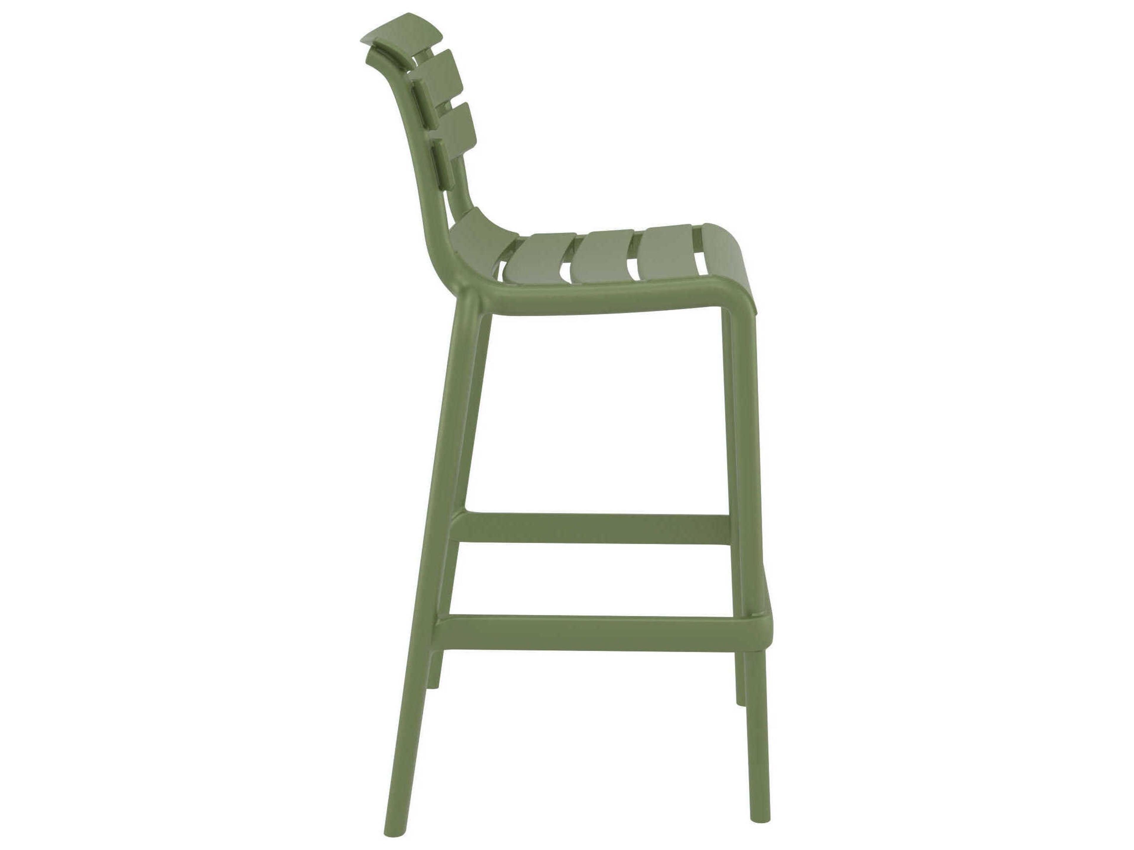 Compamia Helen Olive Green Polypropylene Bar Stool