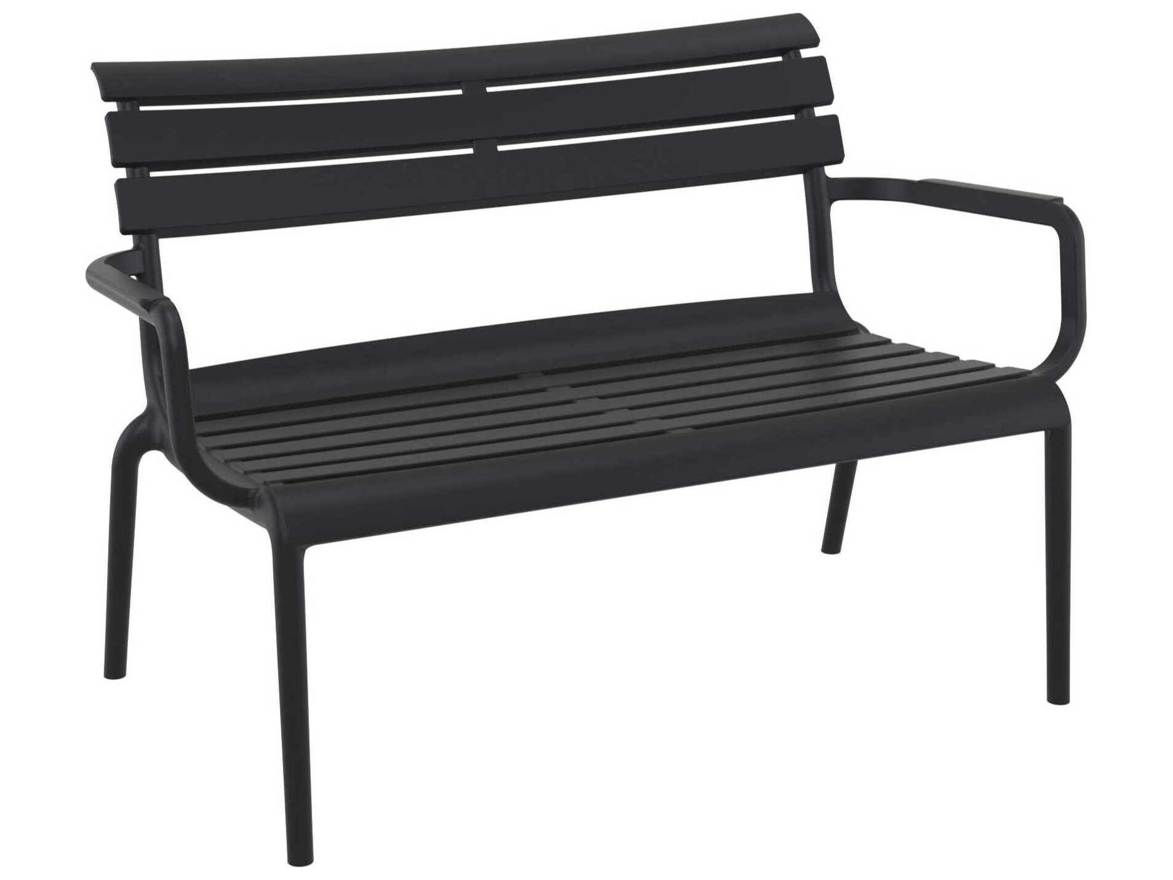 Paris Black Polypropylene Bench