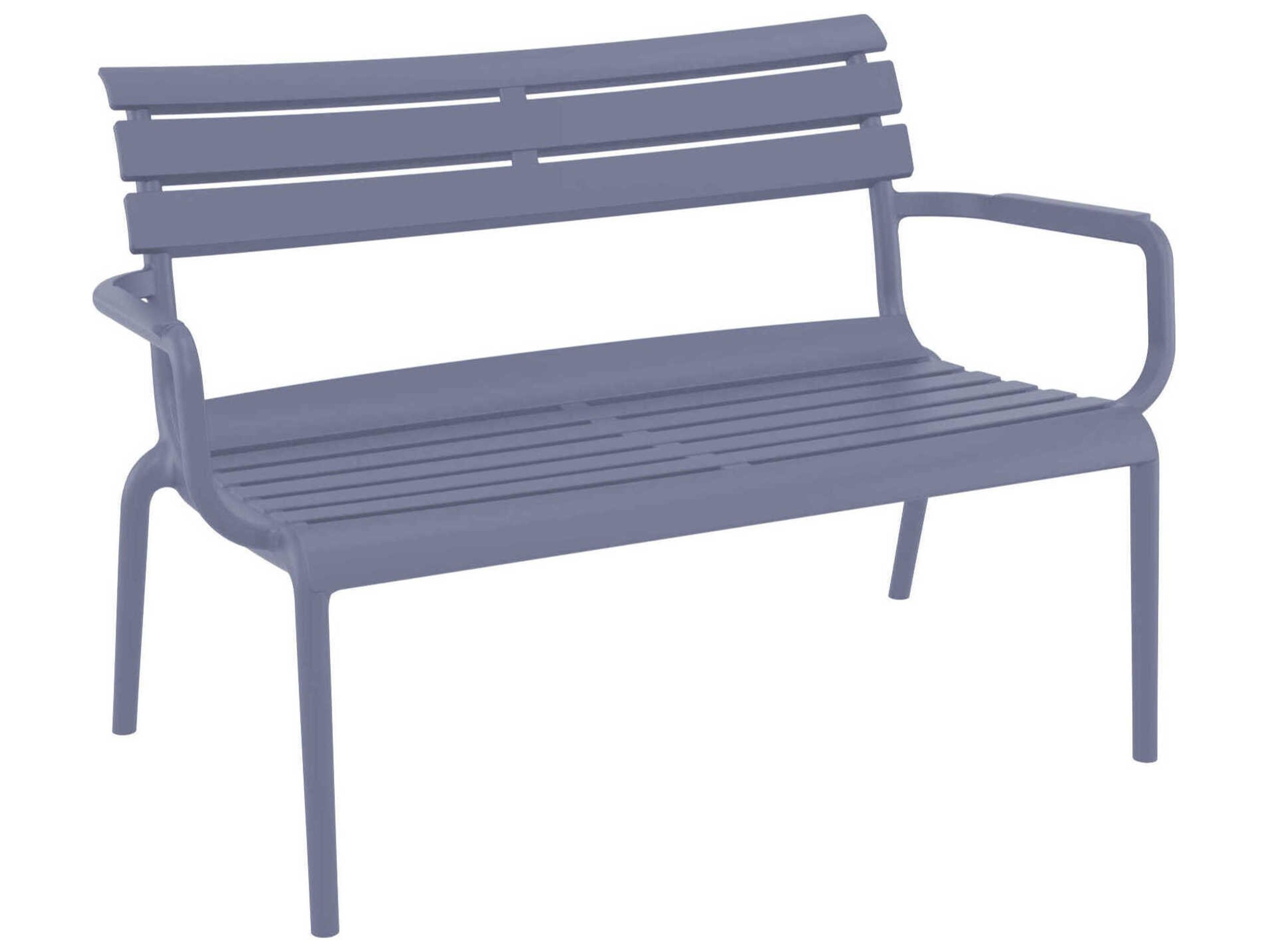 Paris Dark Gray Polypropylene Bench