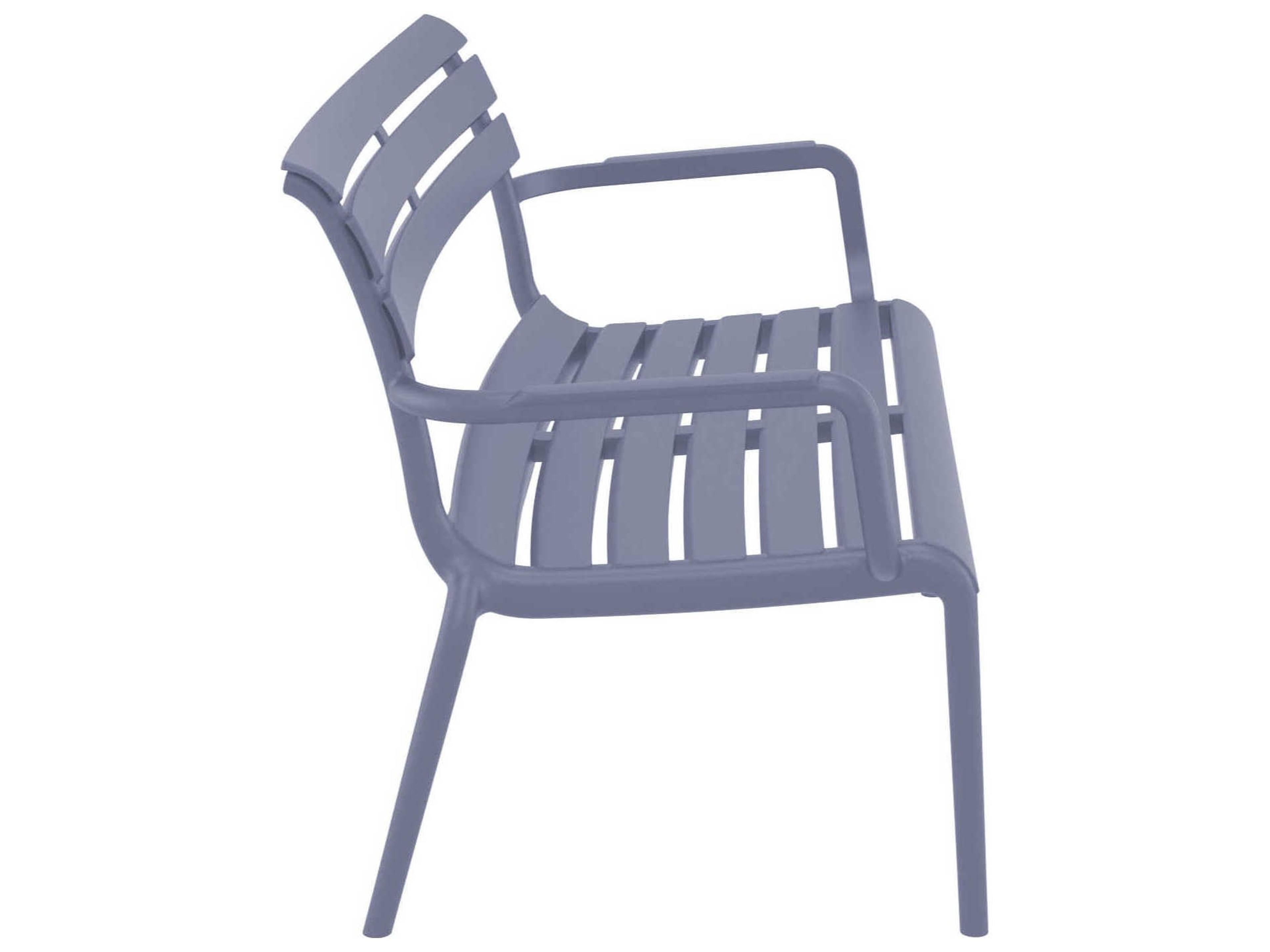 Compamia Paris Dark Gray Polypropylene Bench