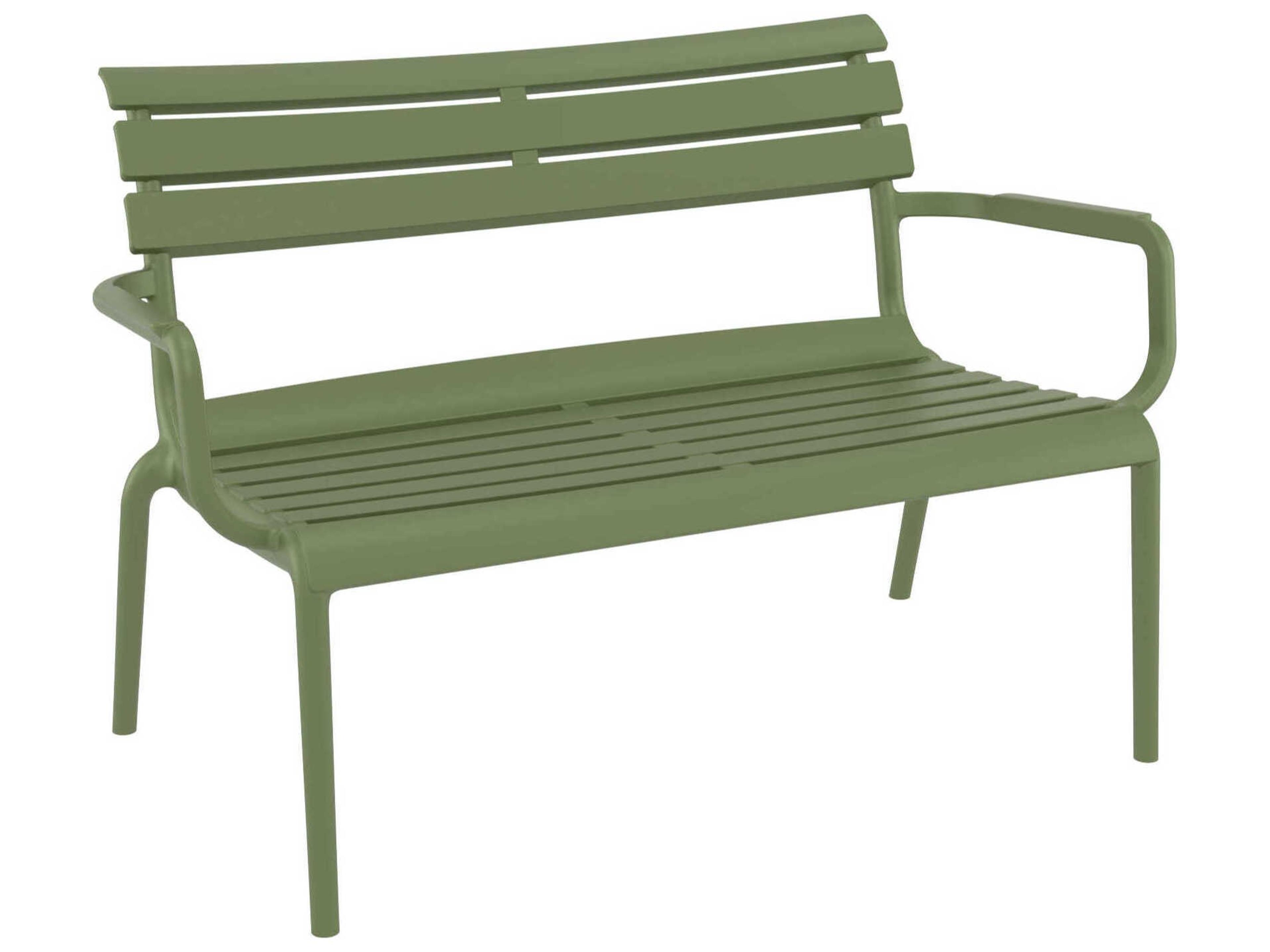 Paris Olive Green Polypropylene Bench