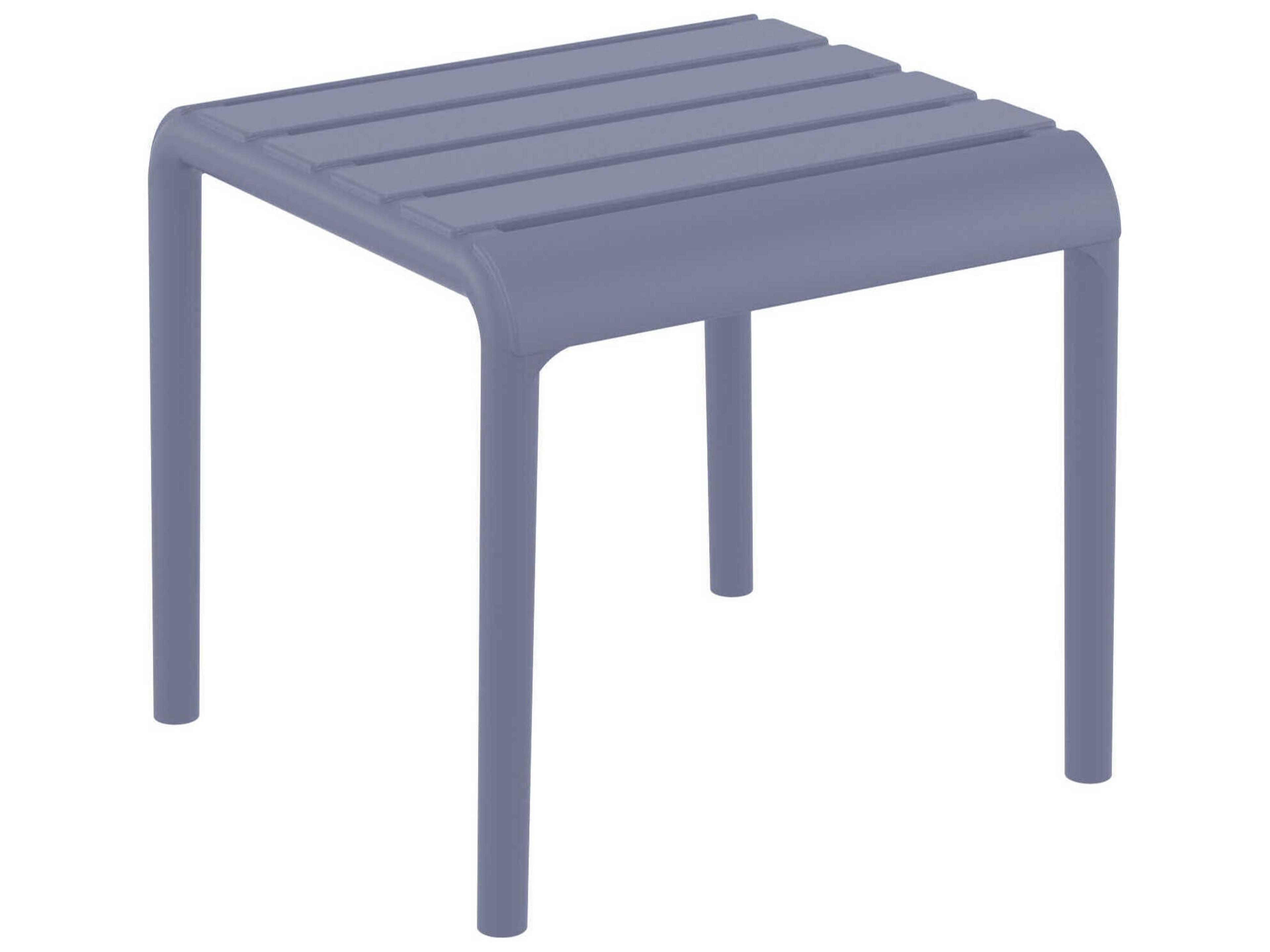 Paris Dark Gray Polypropylene Square End Table