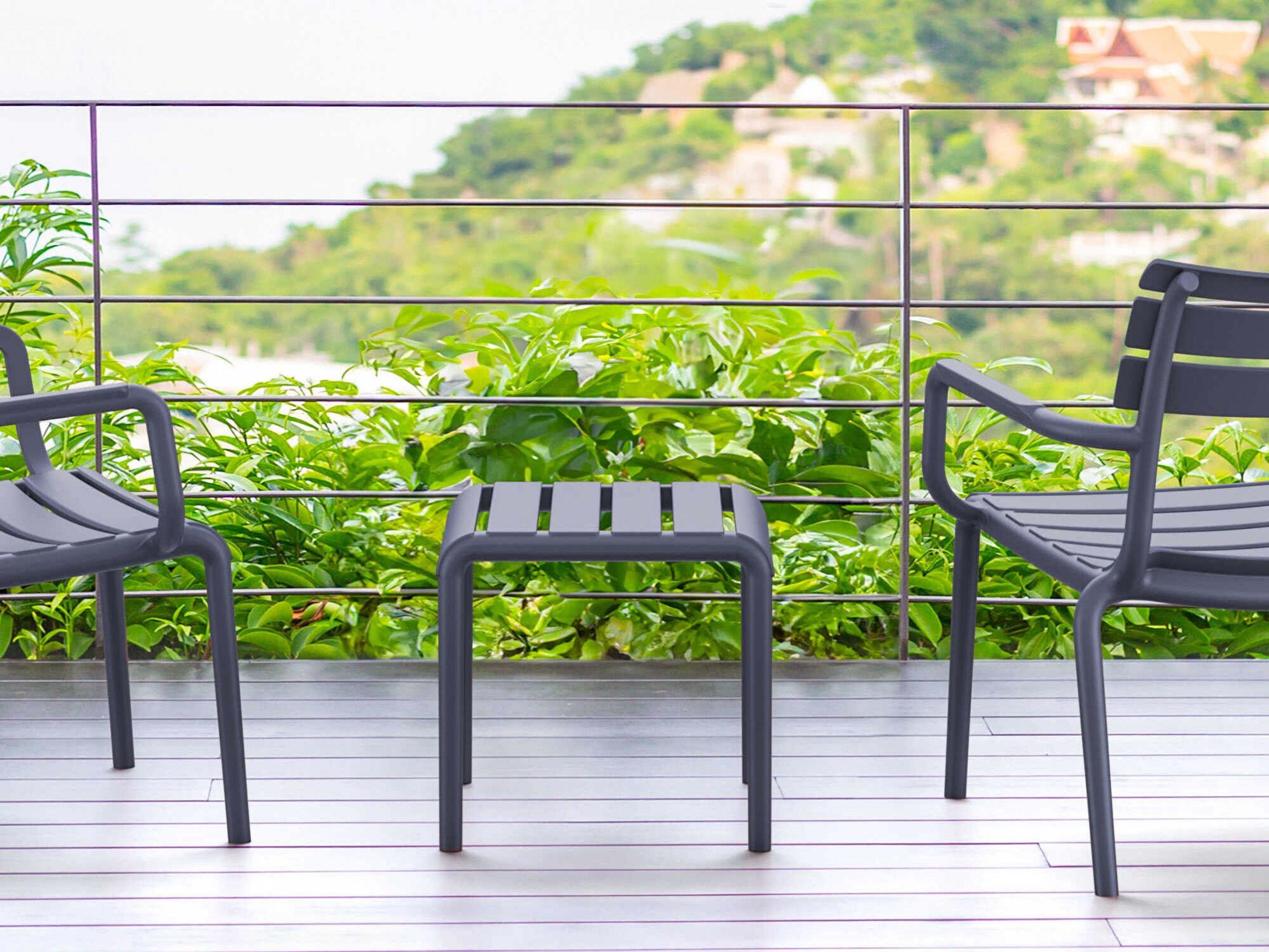 Compamia Paris Dark Gray Polypropylene Square End Table