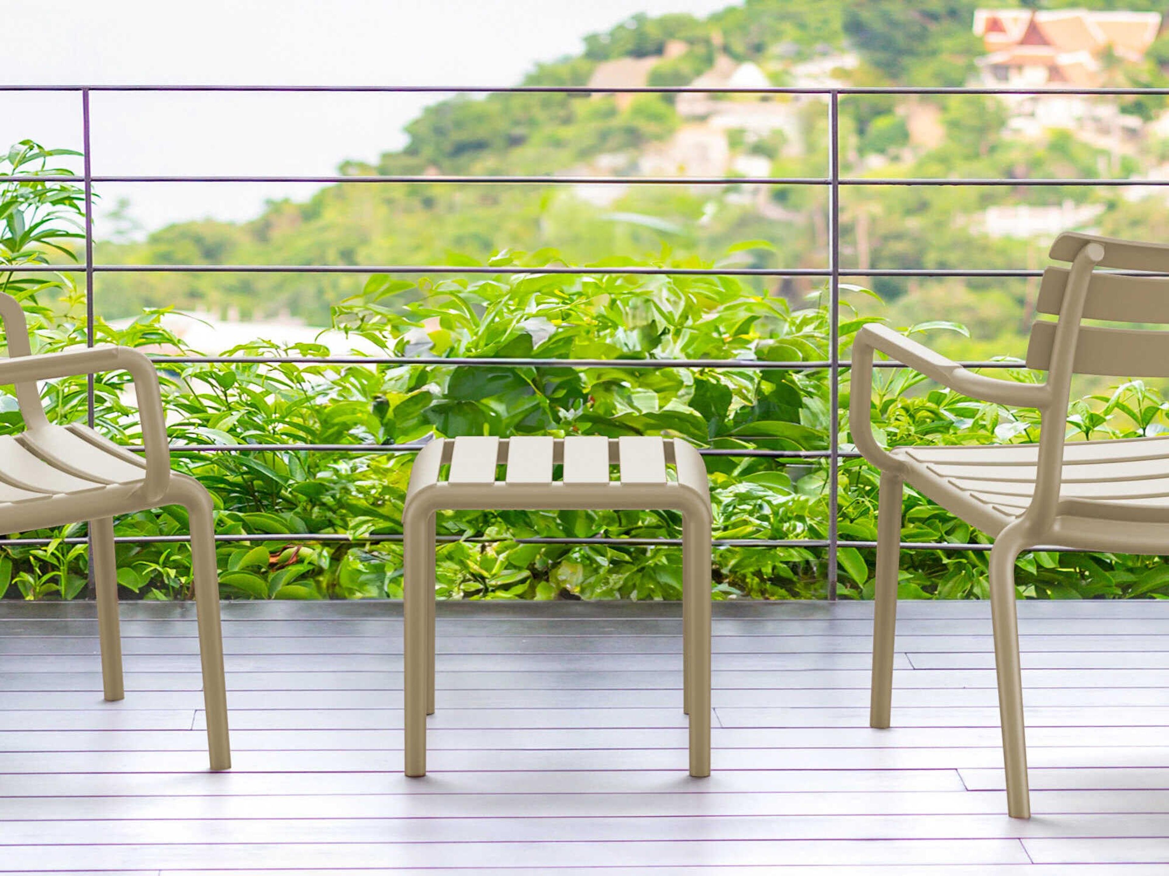 Compamia Paris Taupe Polypropylene Square End Table