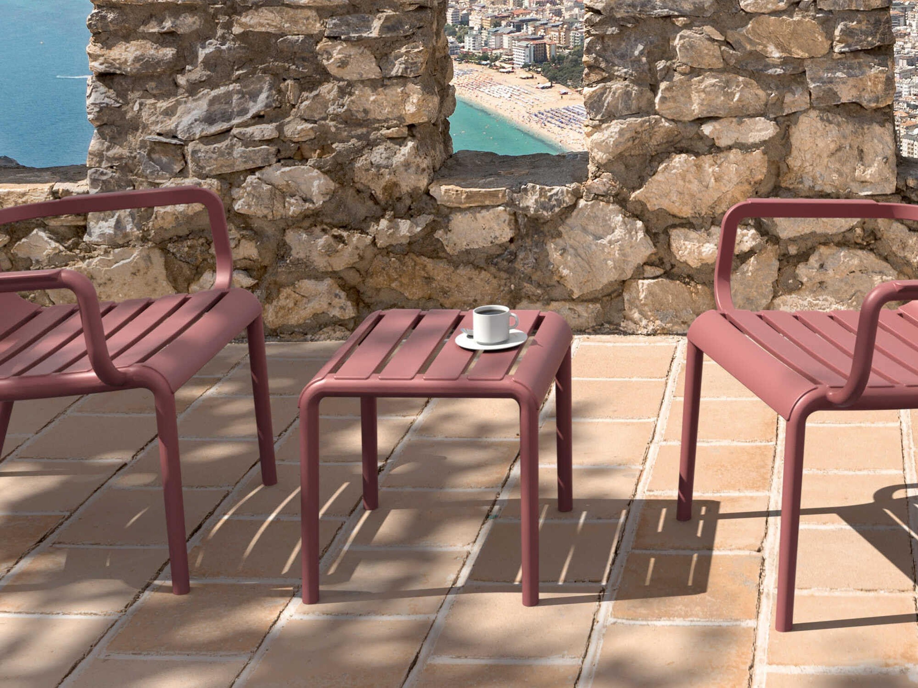 Compamia Paris Marsala Polypropylene Square End Table