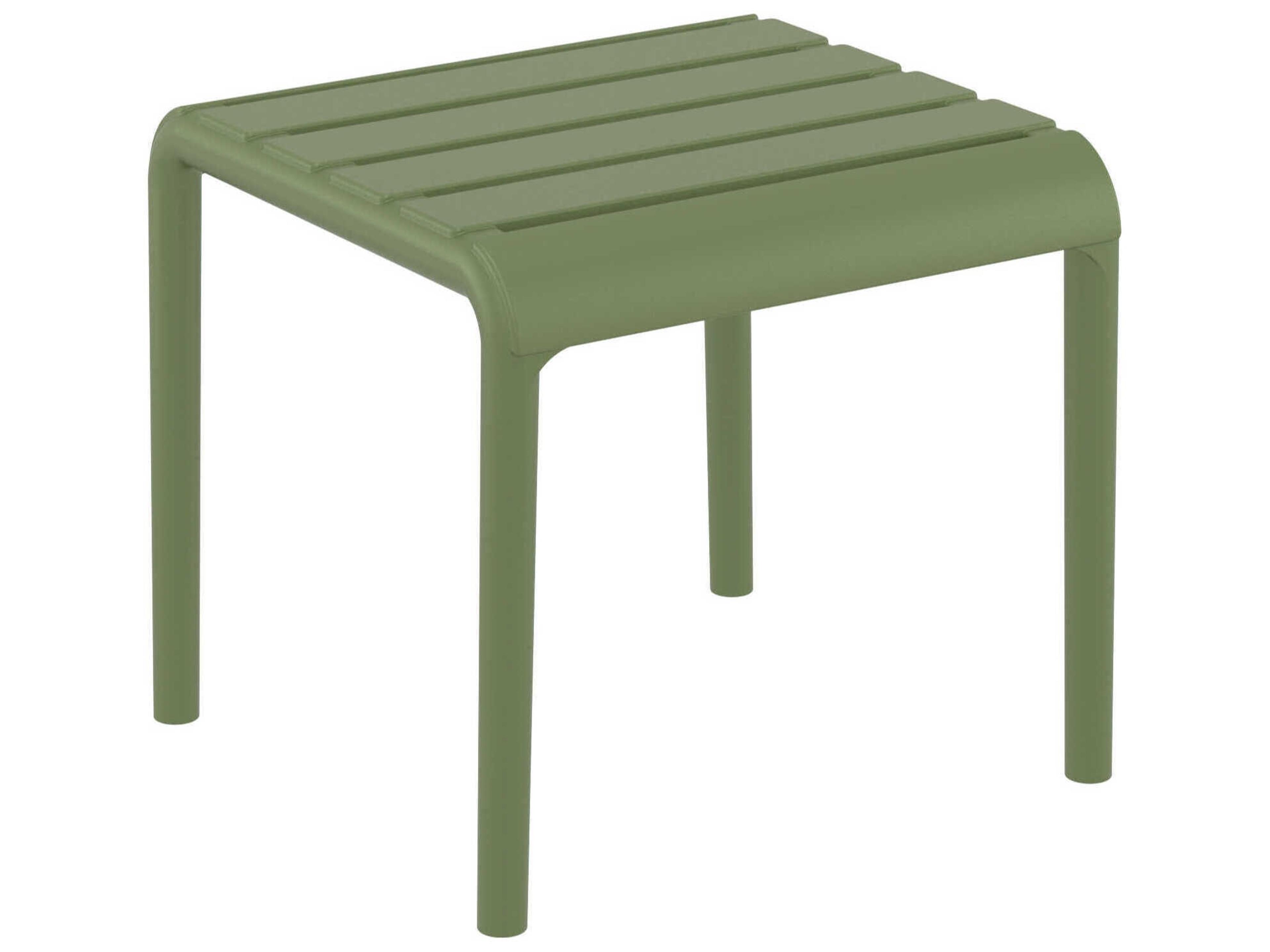 Paris Olive Green Polypropylene Square End Table