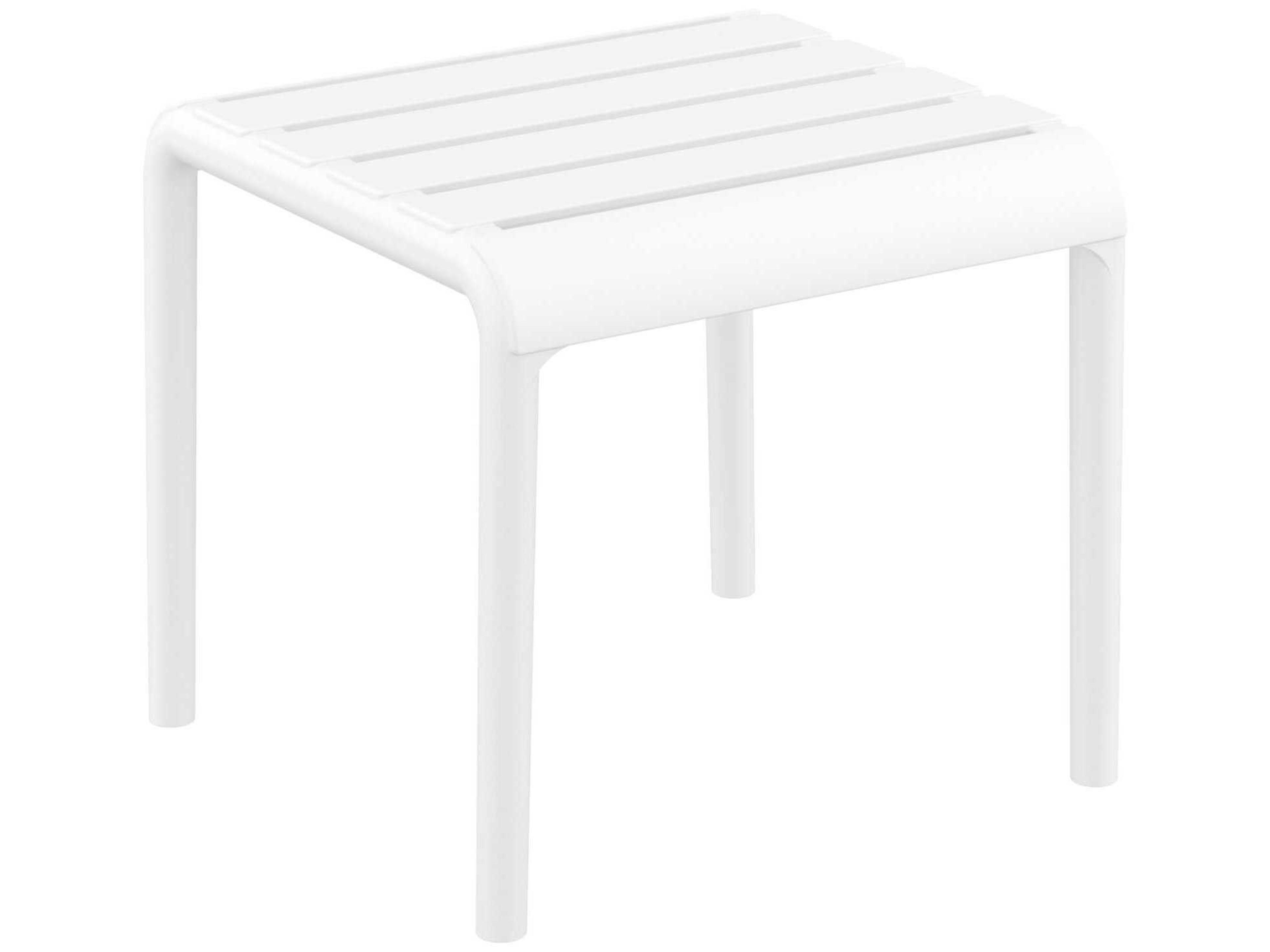 Paris White Polypropylene Square End Table