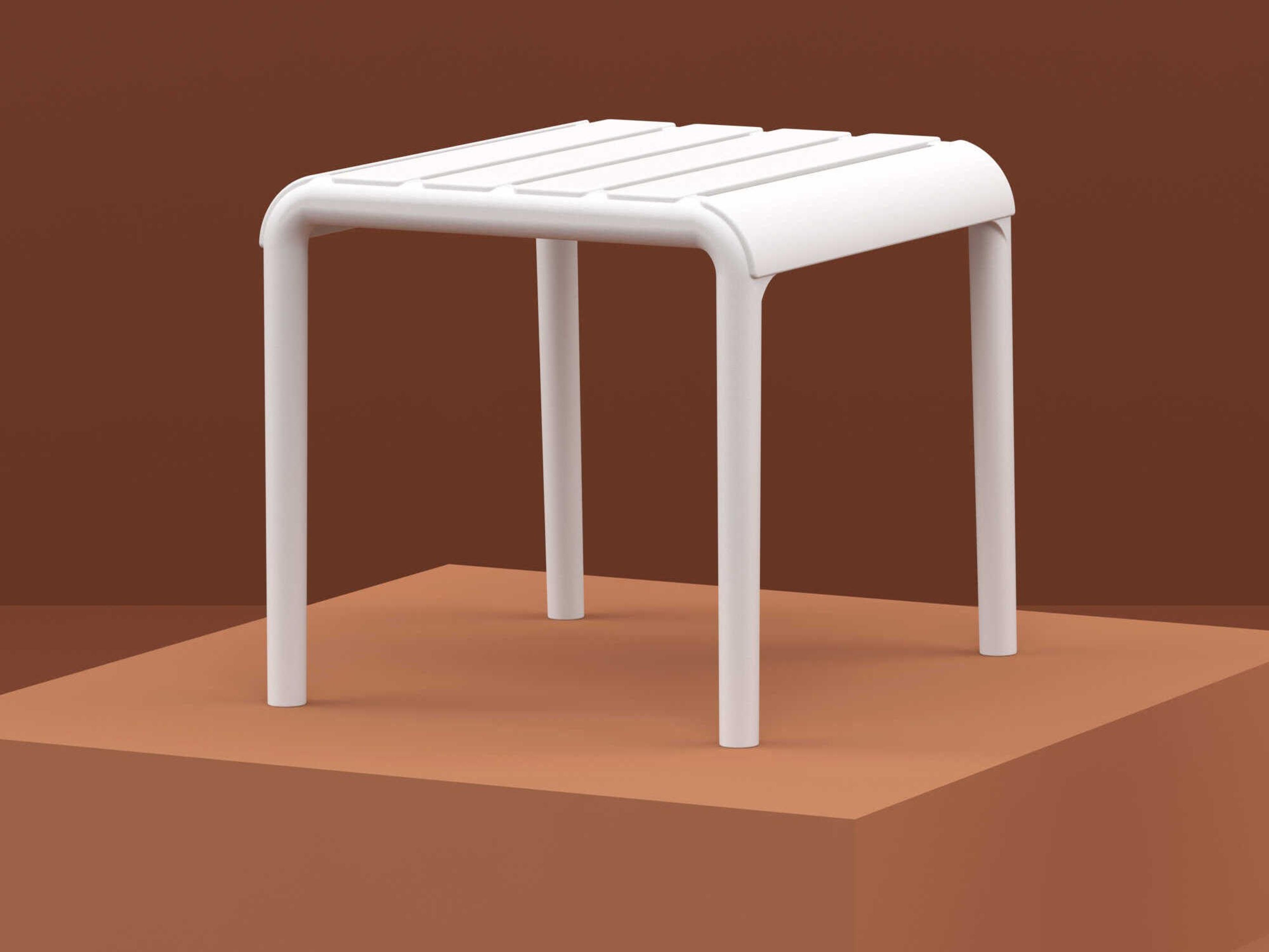 Compamia Paris White Polypropylene Square End Table