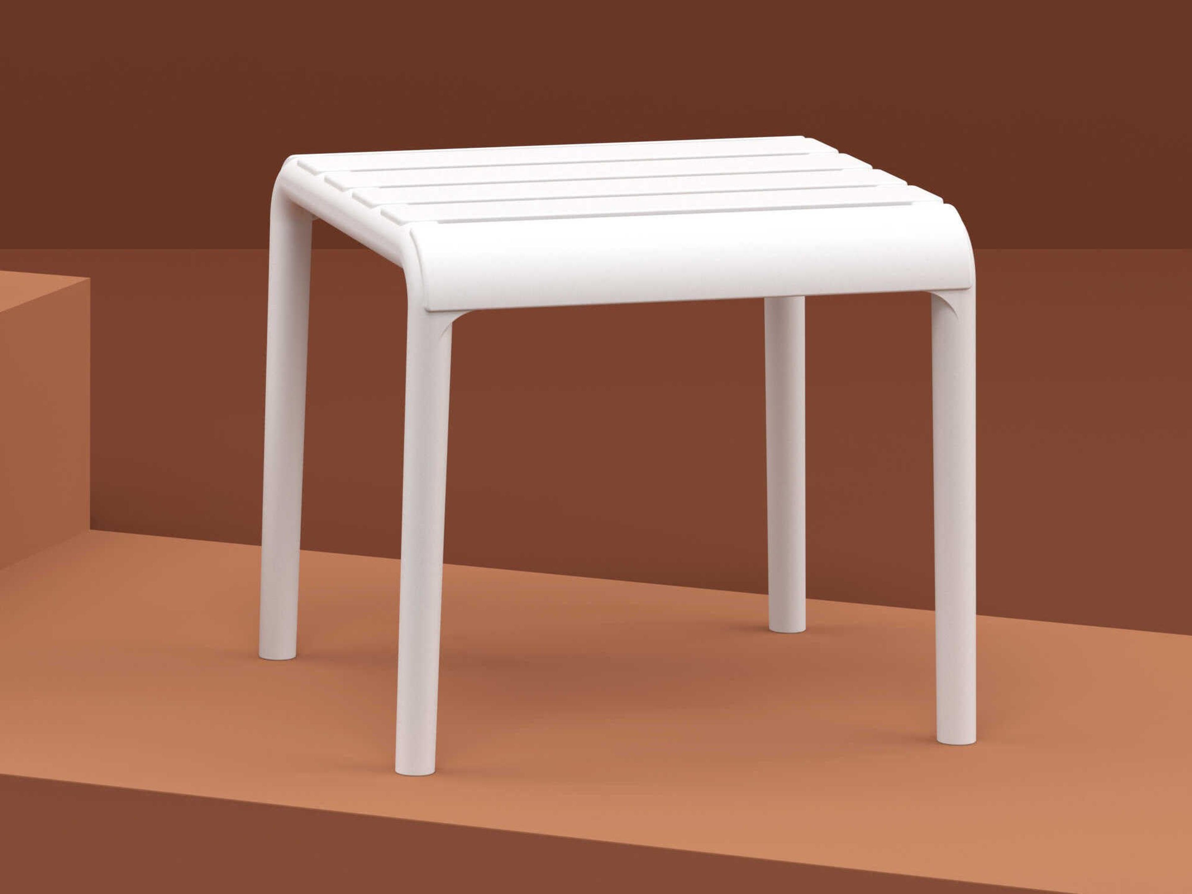 Compamia Paris White Polypropylene Square End Table