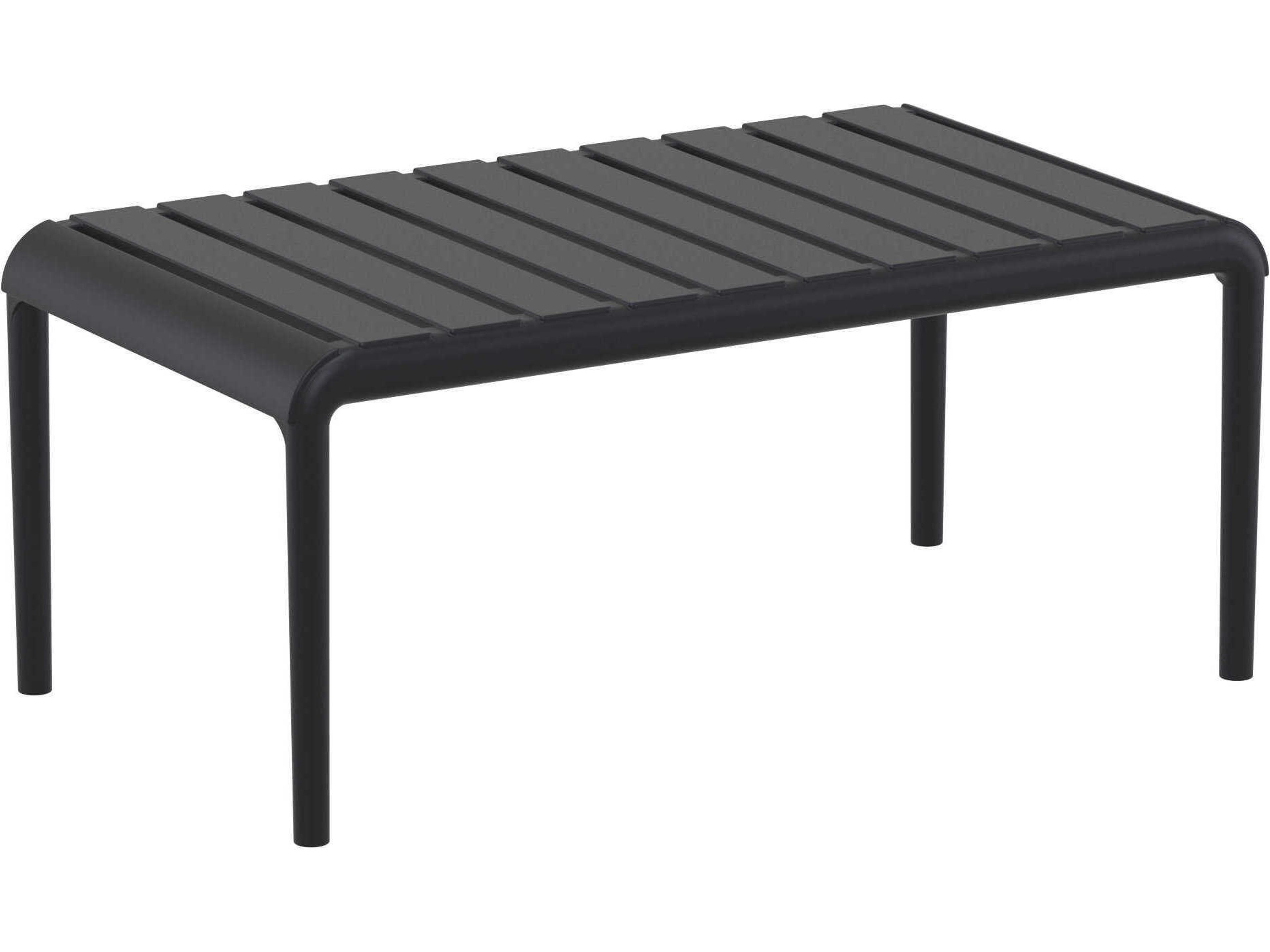 Paris Black Polypropylene Rectangular Coffee Table