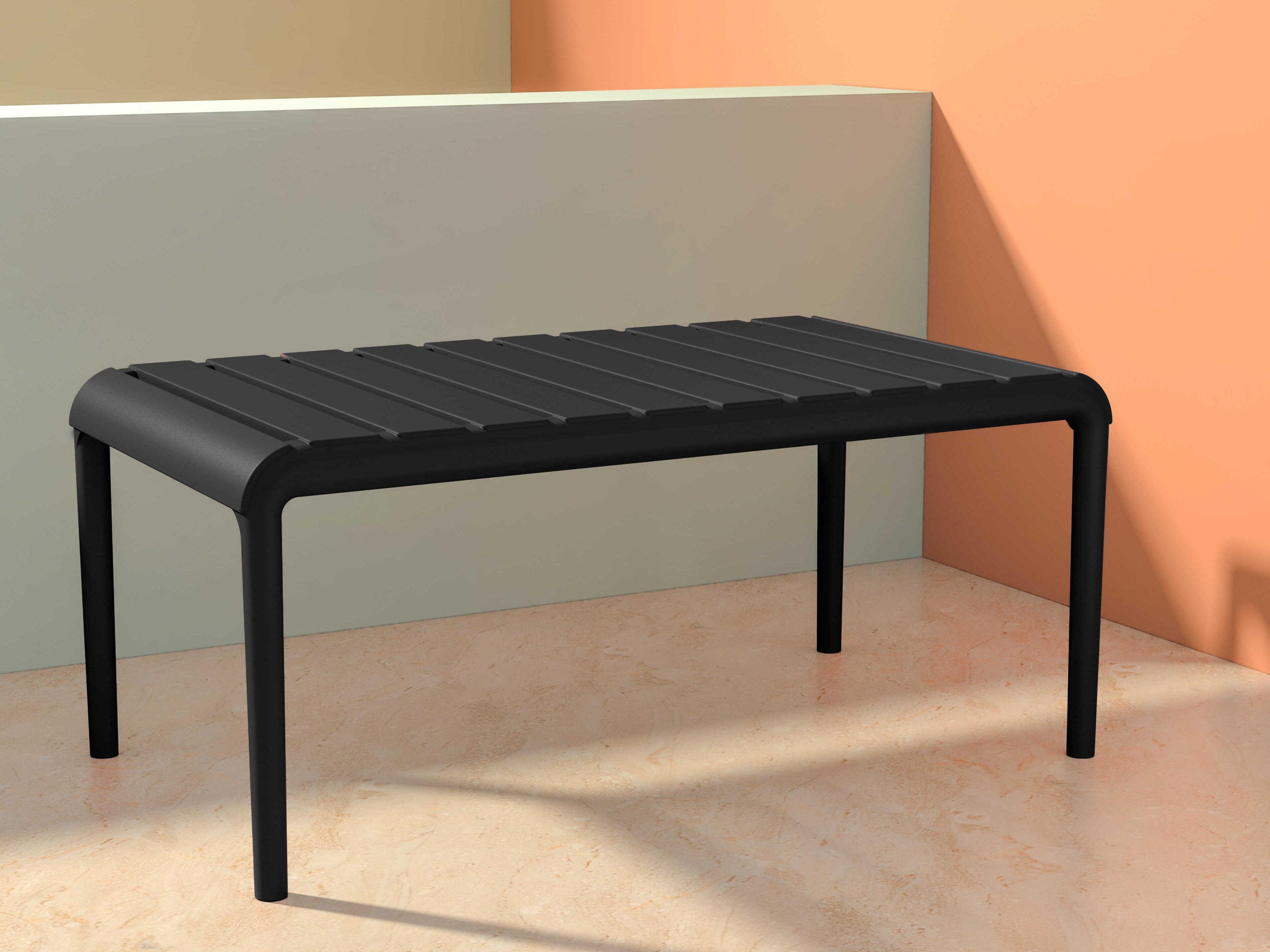 Compamia Paris Black Polypropylene Rectangular Coffee Table