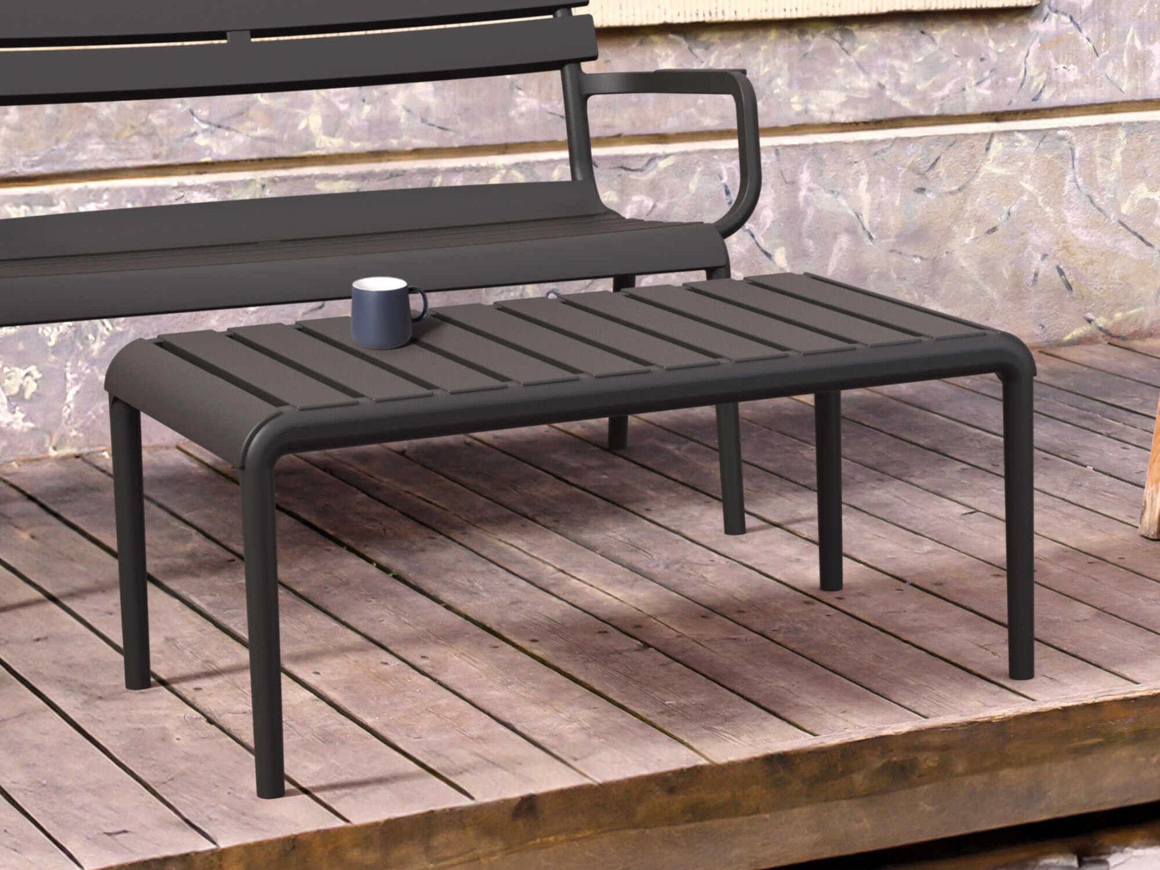 Compamia Paris Black Polypropylene Rectangular Coffee Table