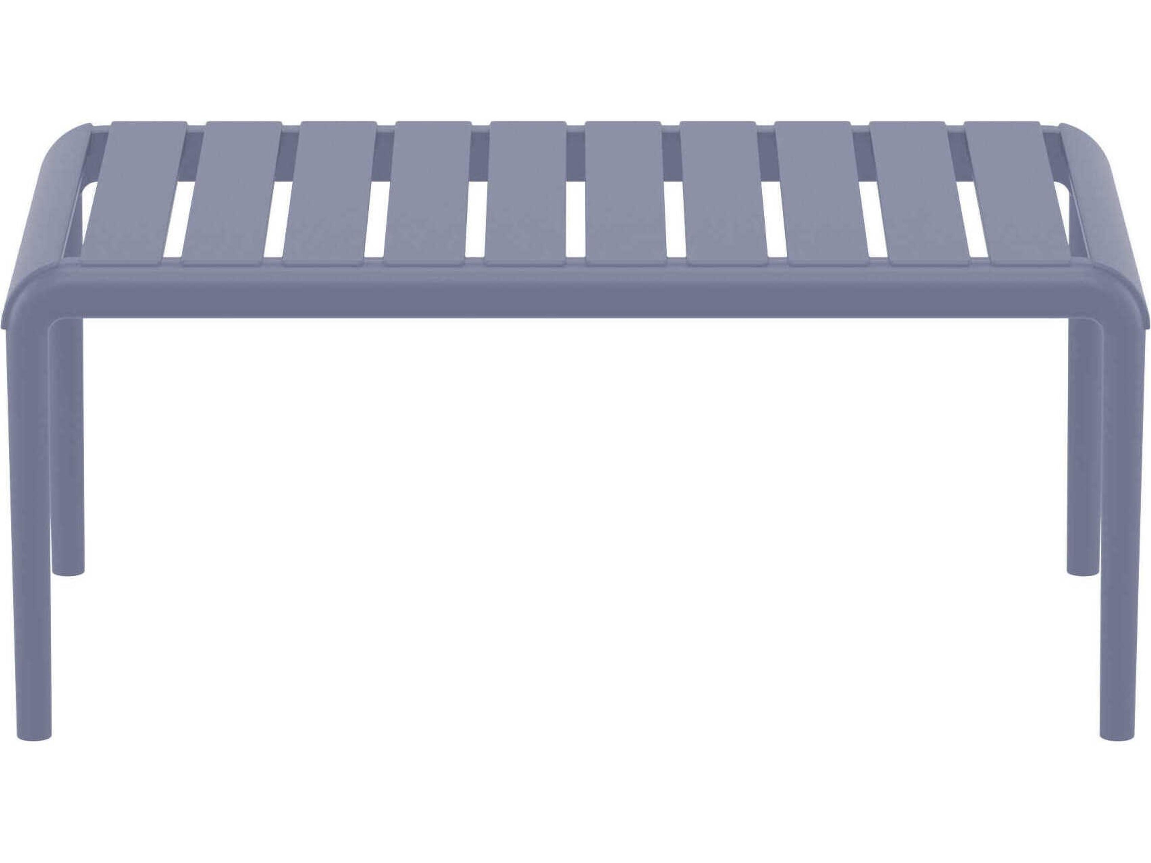 Compamia Paris Dark Gray Polypropylene Rectangular Coffee Table