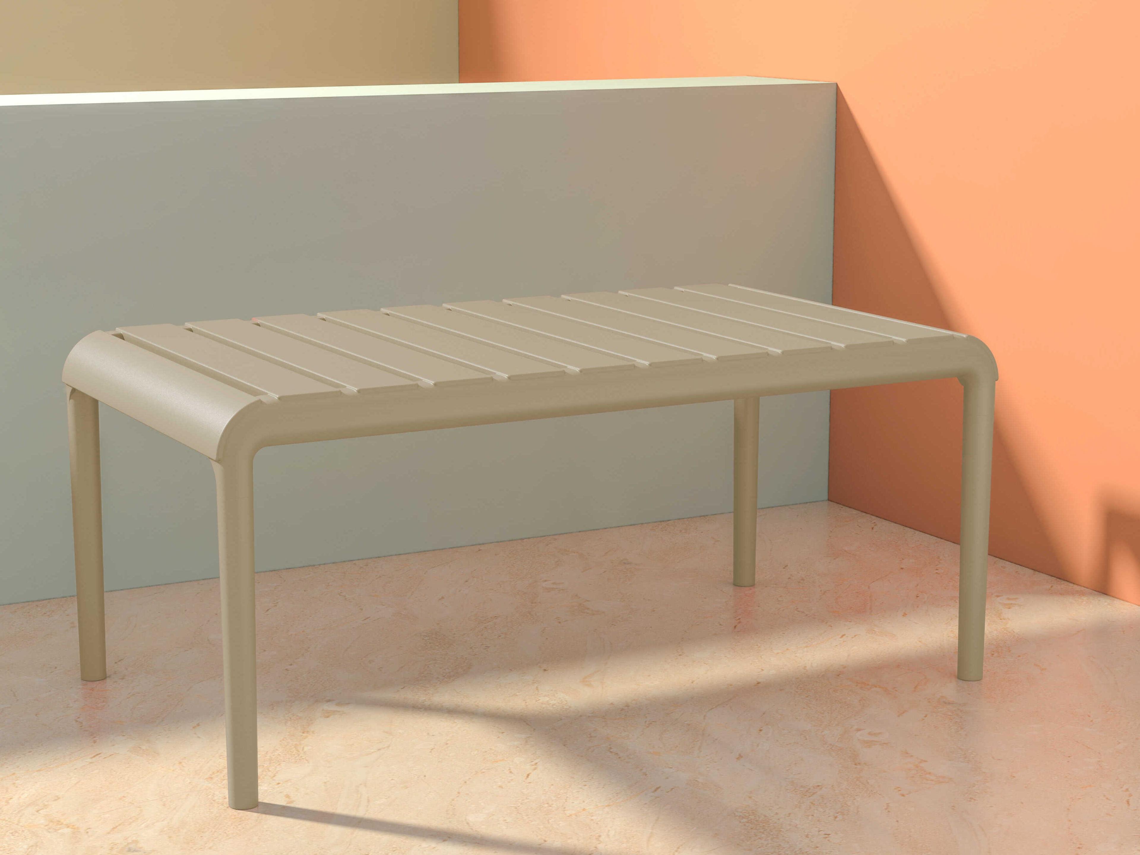 Compamia Paris Taupe Polypropylene Rectangular Coffee Table