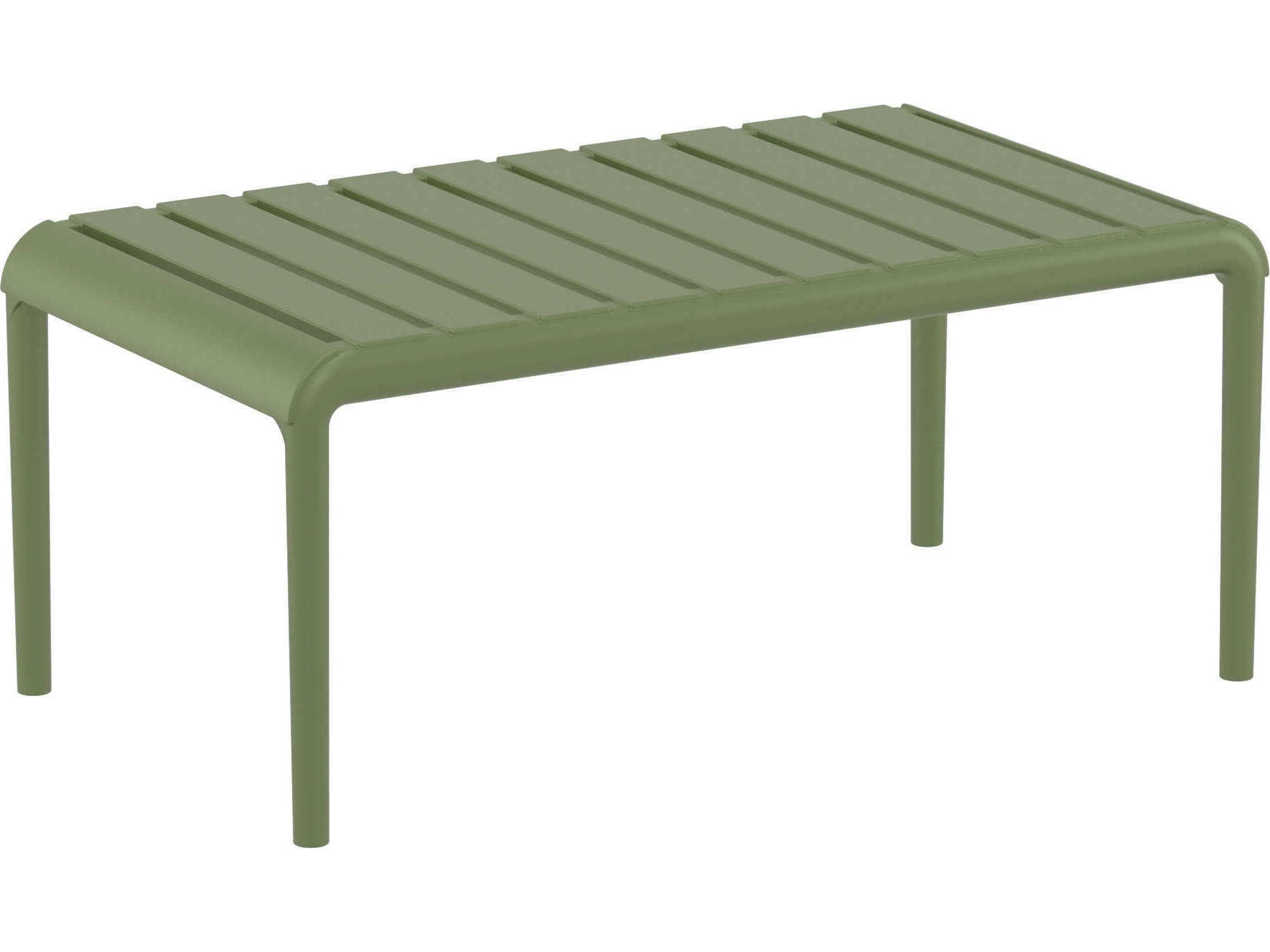 Paris Olive Green Polypropylene Rectangular Coffee Table