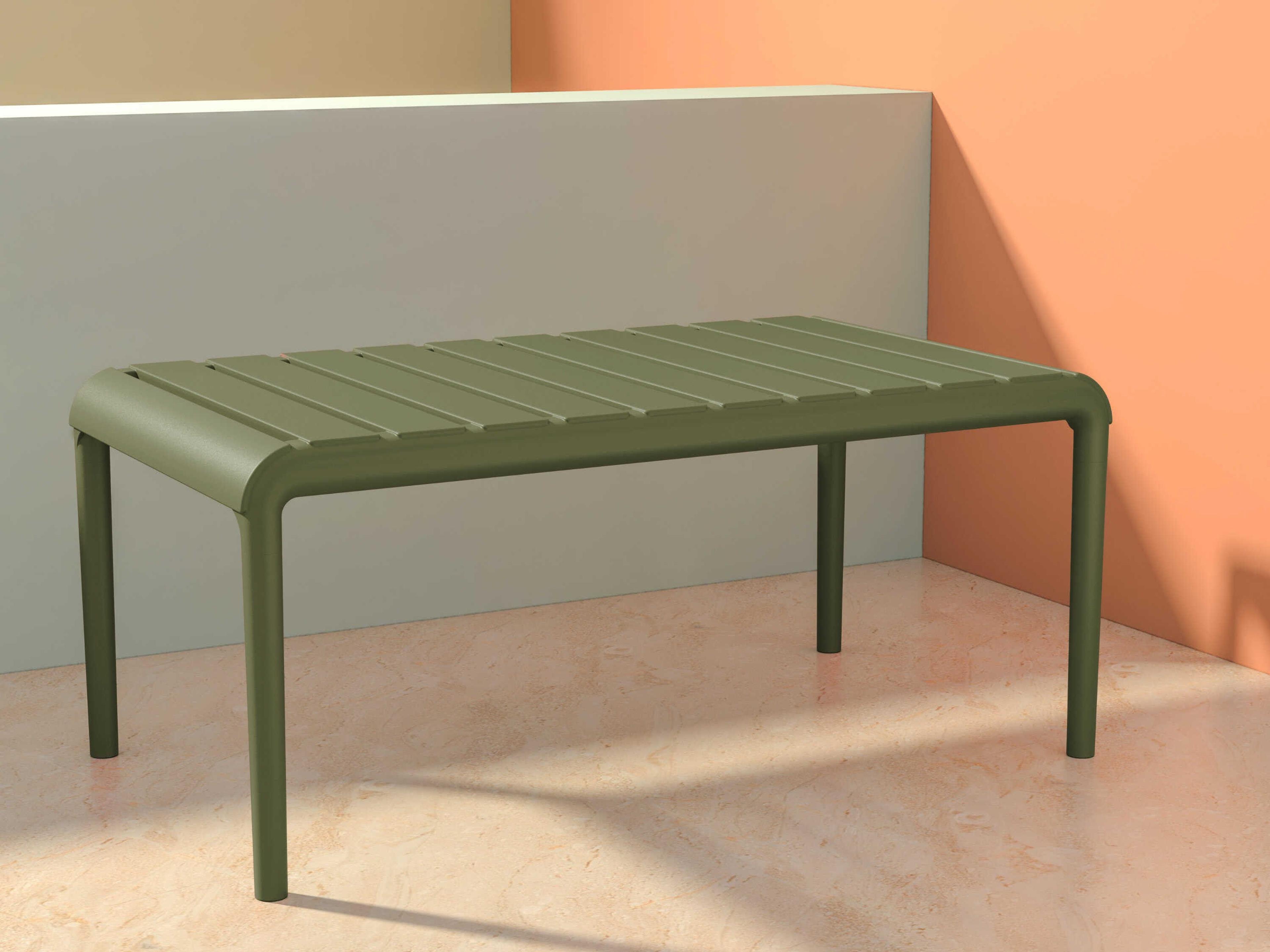 Compamia Paris Olive Green Polypropylene Rectangular Coffee Table