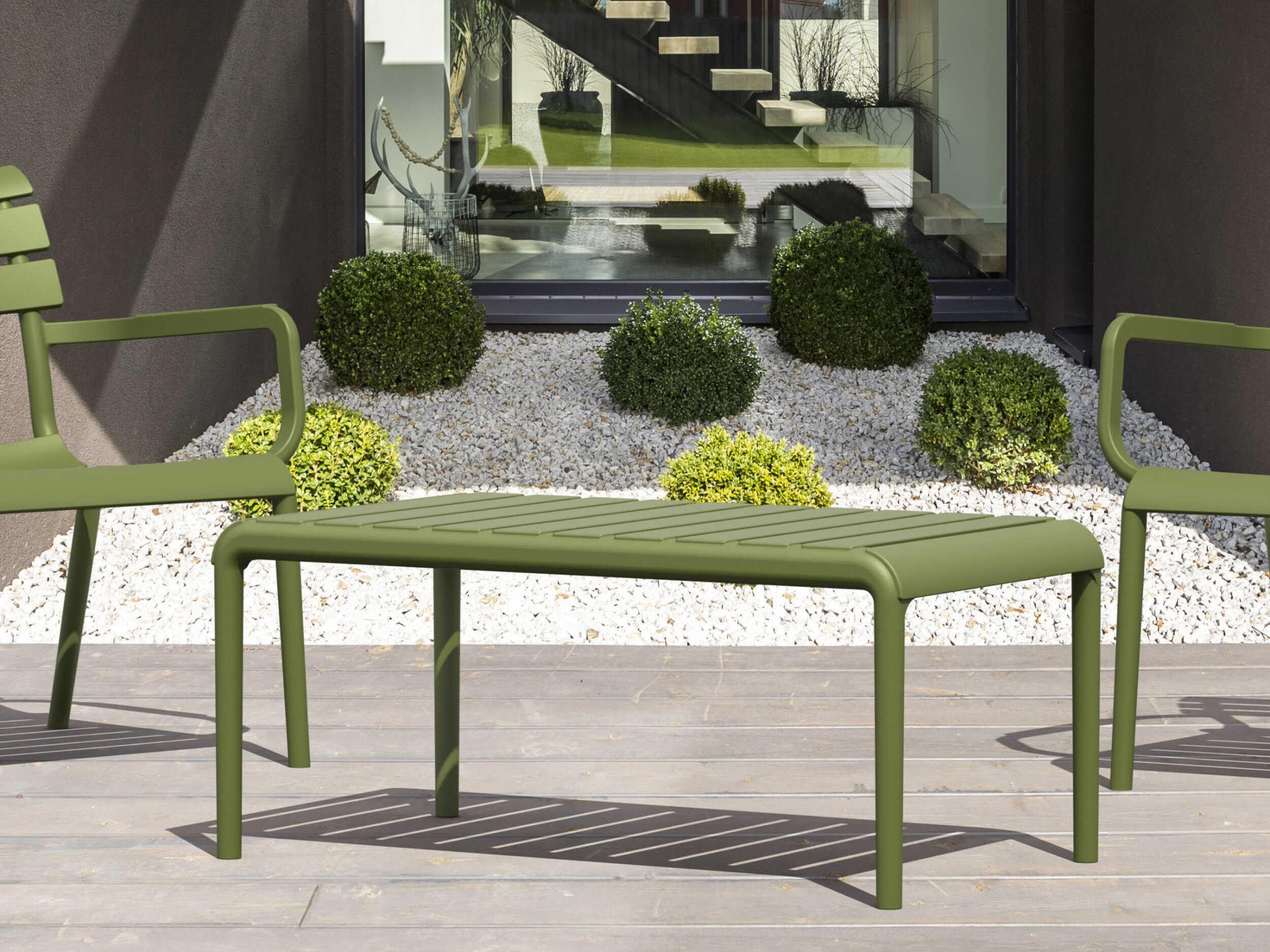 Compamia Paris Olive Green Polypropylene Rectangular Coffee Table