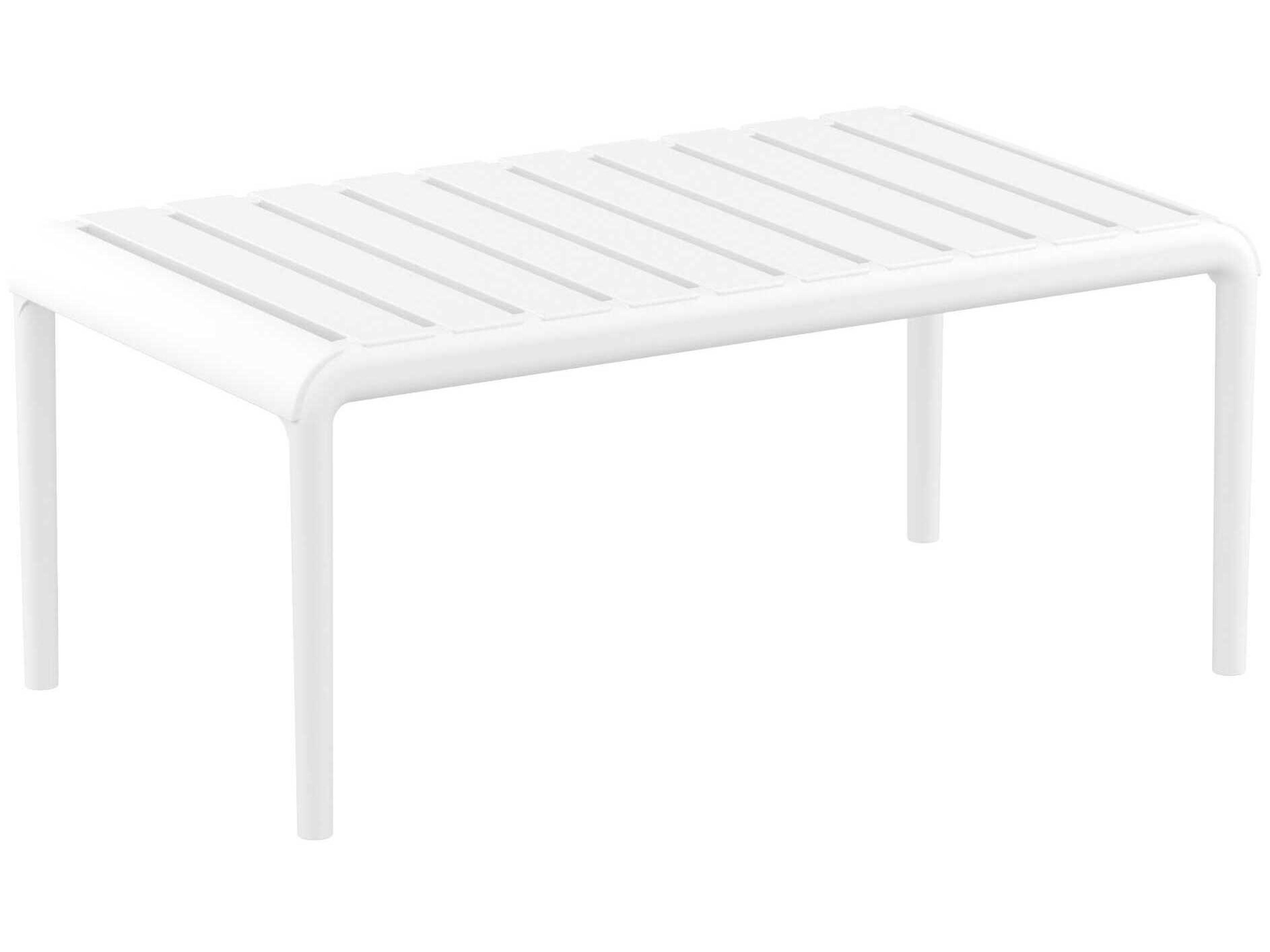 Paris White Polypropylene Rectangular Coffee Table