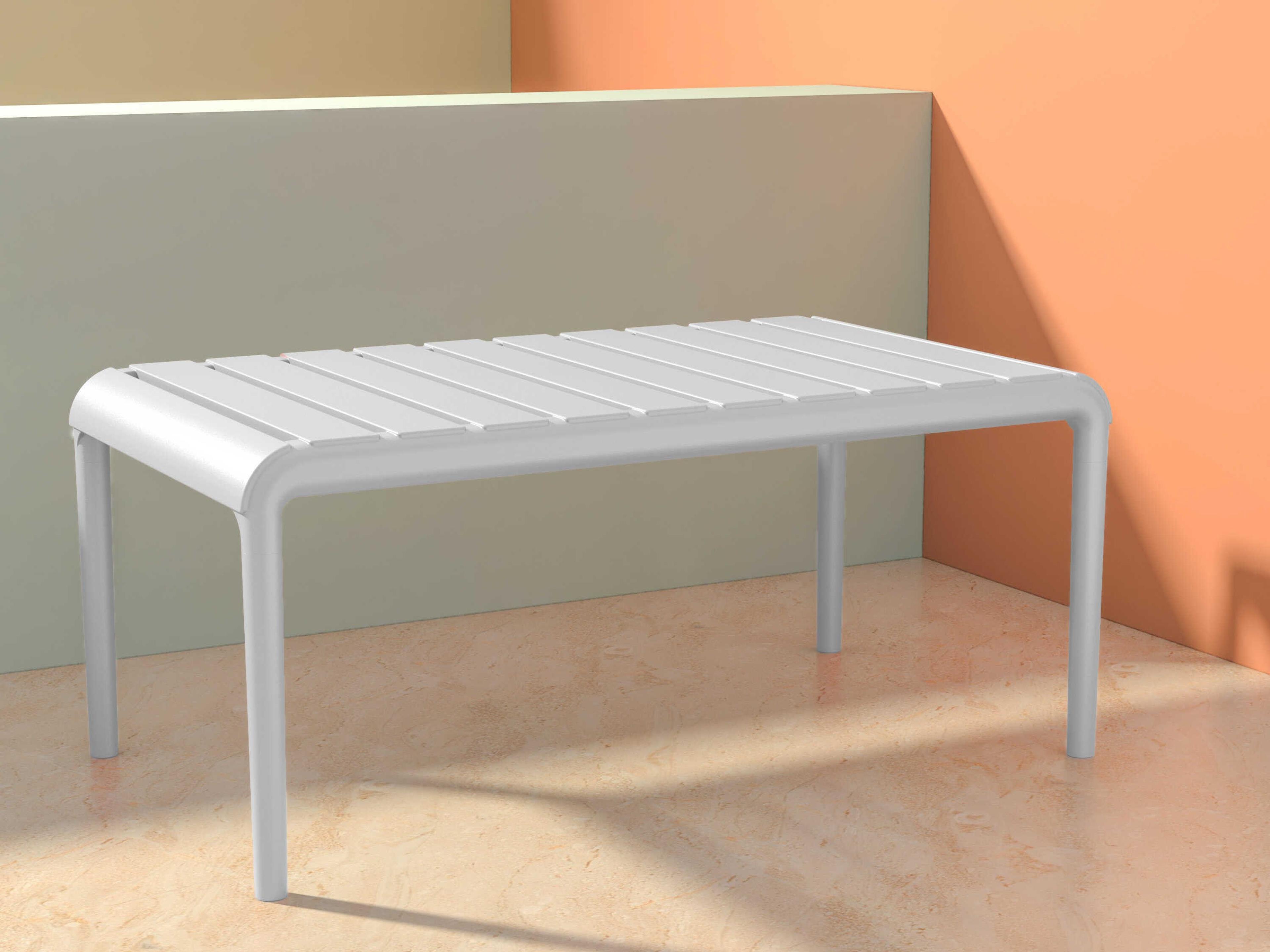 Compamia Paris White Polypropylene Rectangular Coffee Table