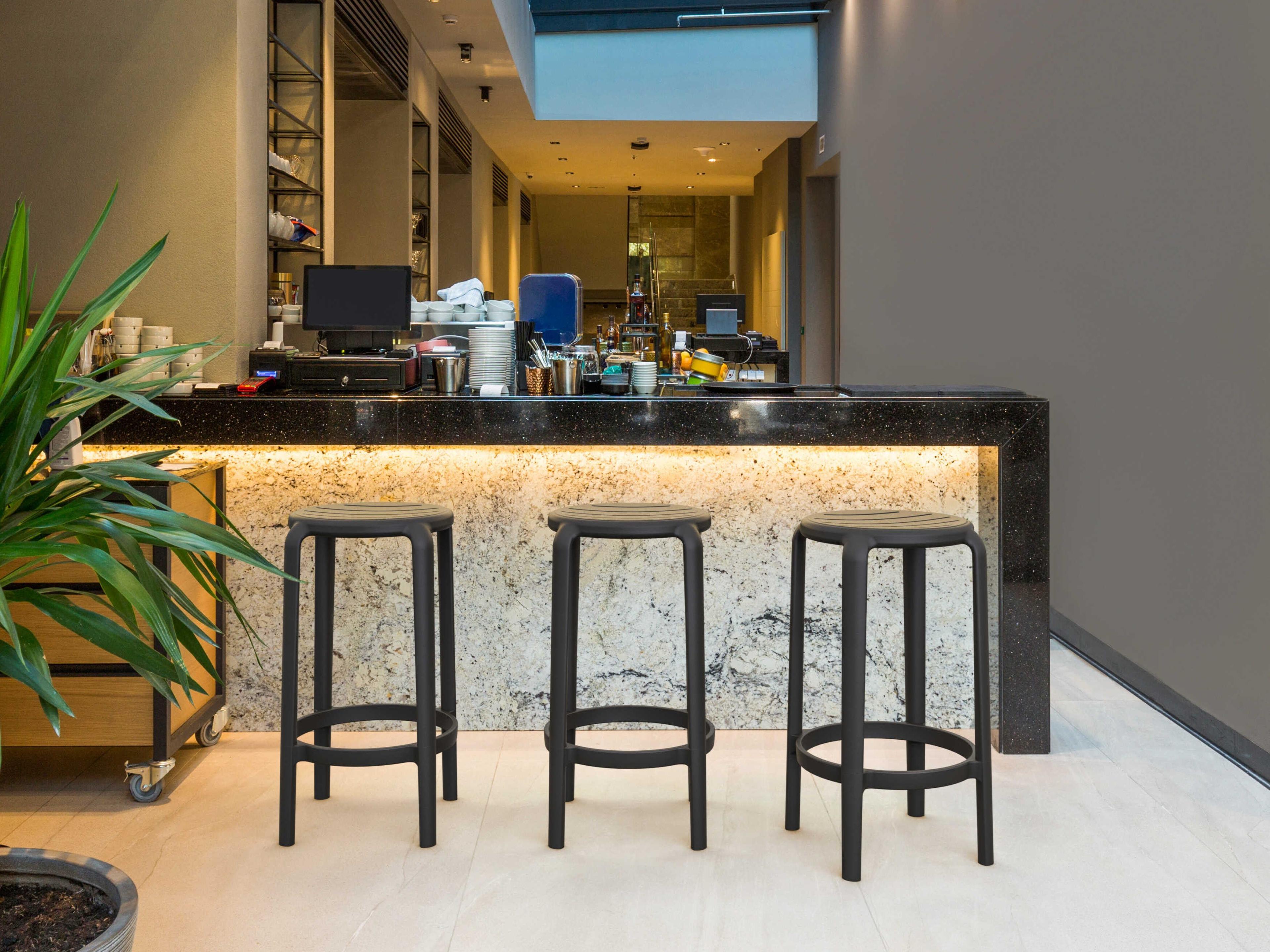 Compamia Tom Black Polypropylene Counter Stool