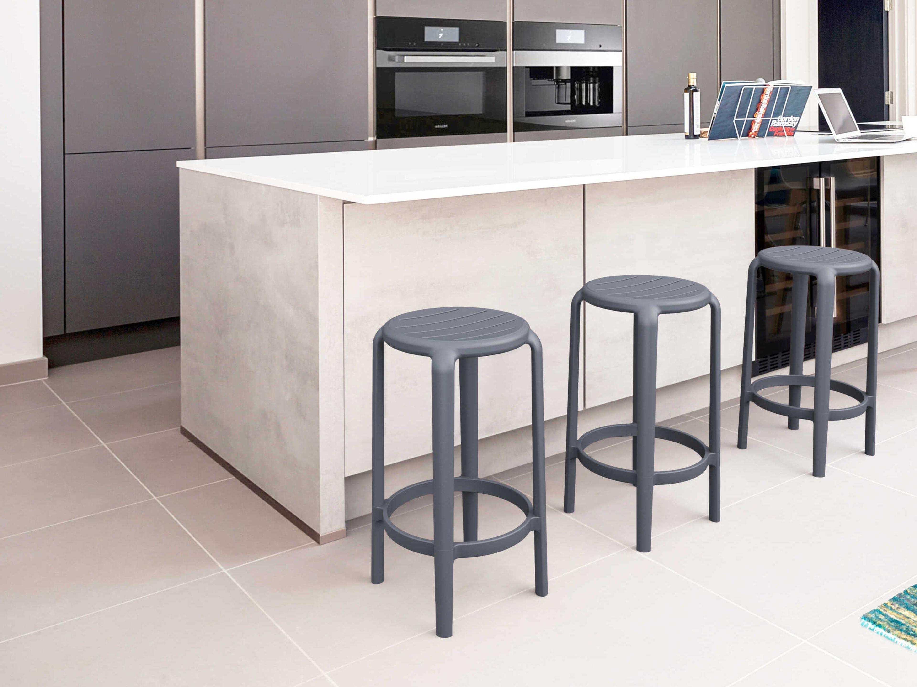 Compamia Tom Dark Gray Polypropylene Counter Stool