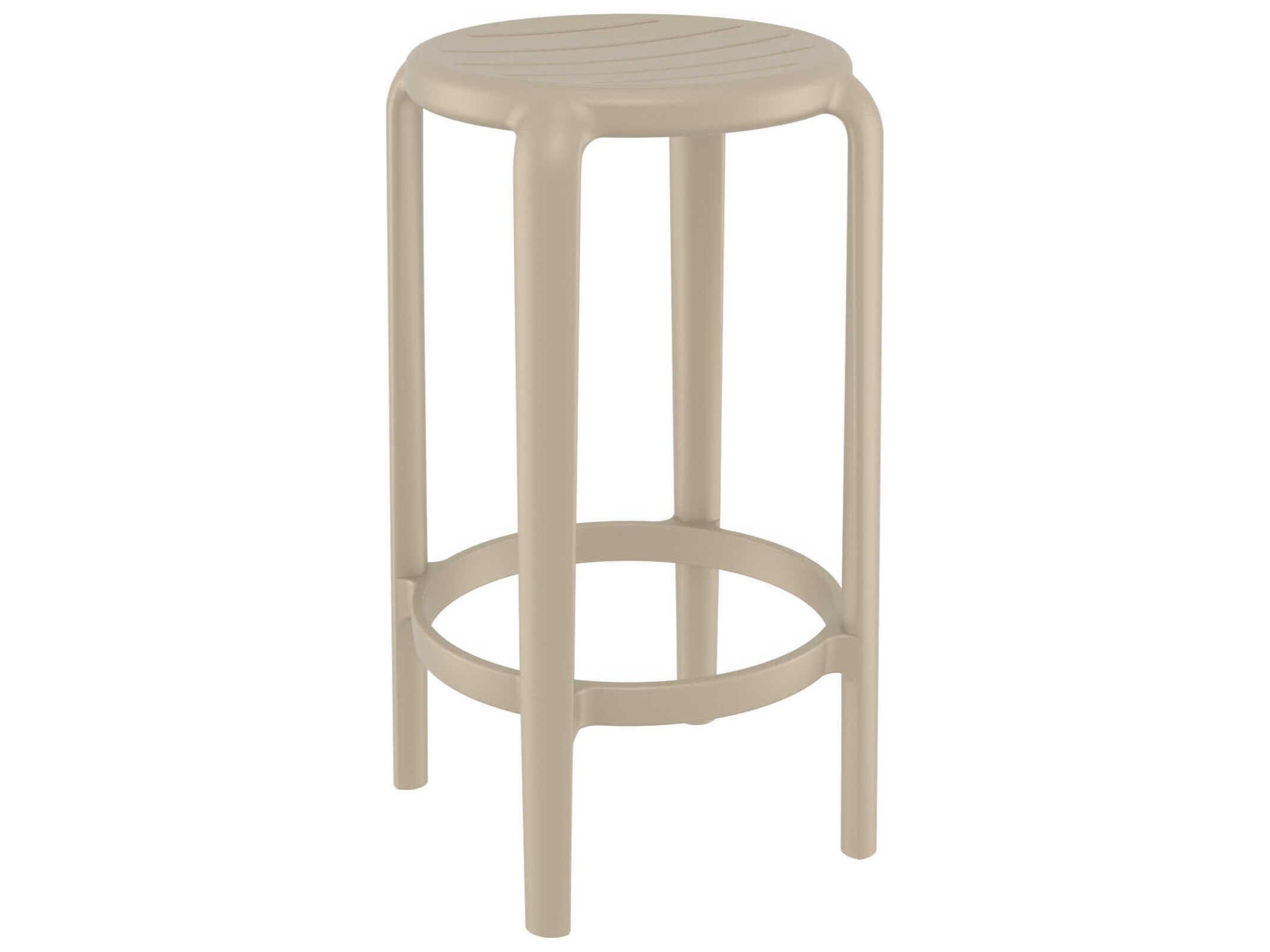 Tom Taupe Polypropylene Counter Stool