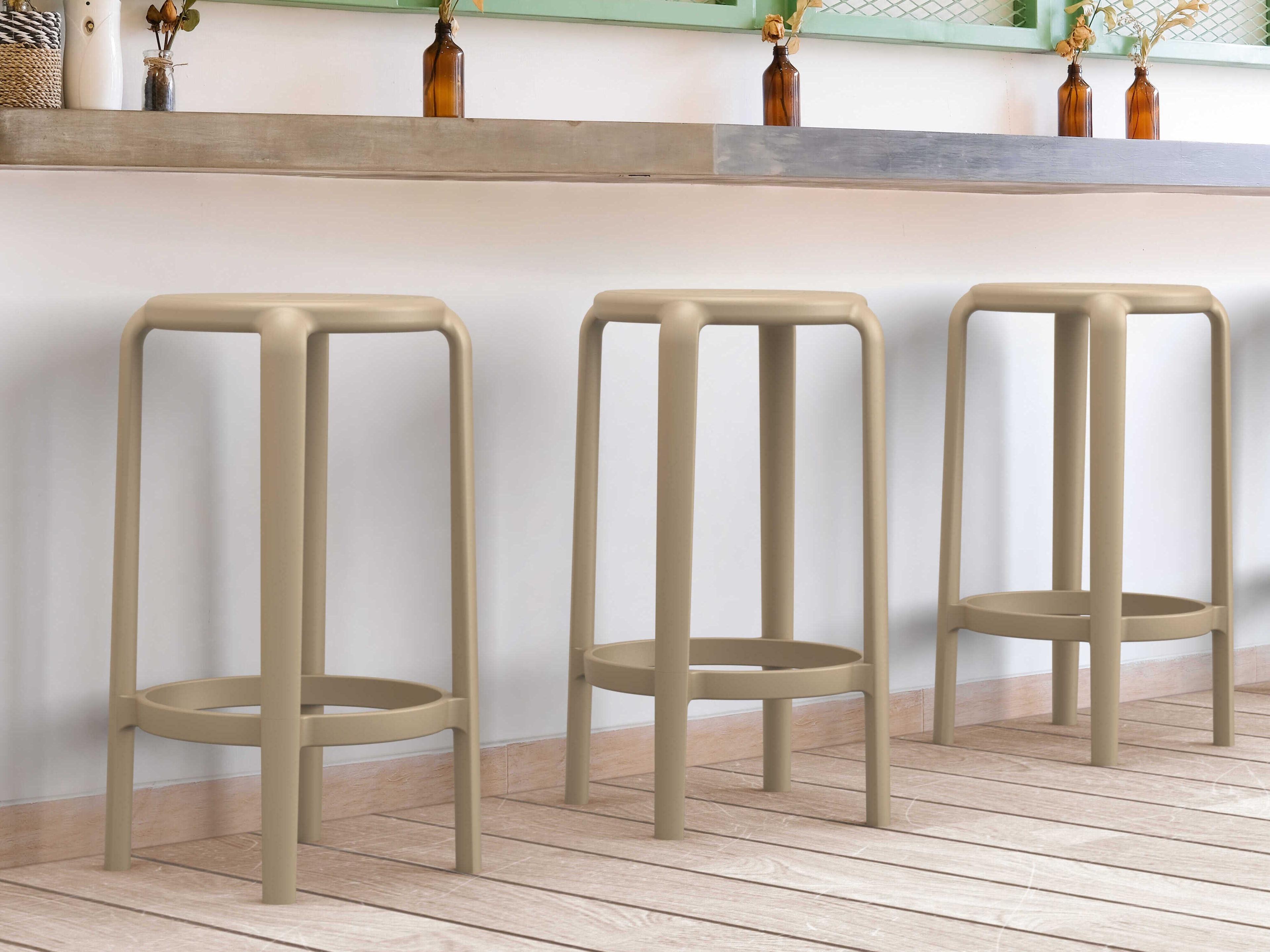 Compamia Tom Taupe Polypropylene Counter Stool