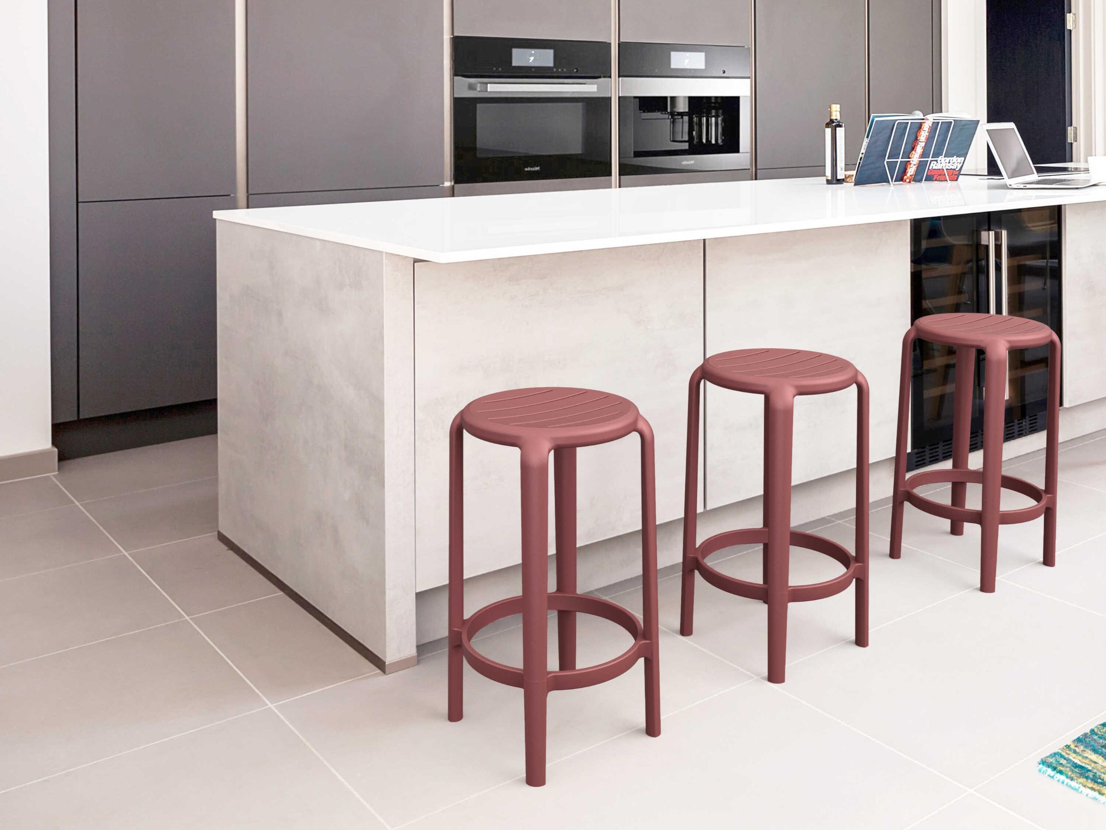 Compamia Tom Marsala Polypropylene Counter Stool