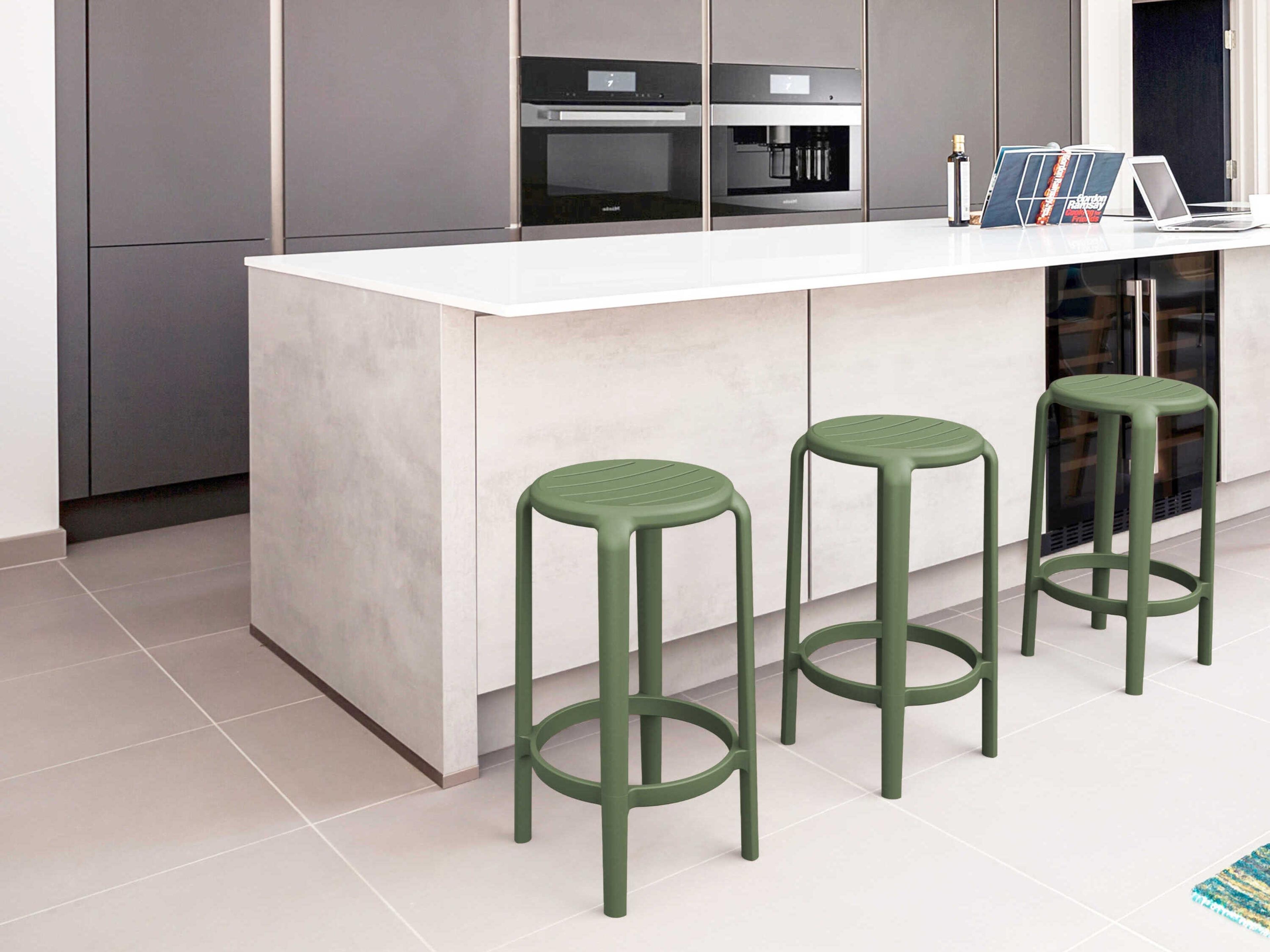 Compamia Tom Olive Green Polypropylene Counter Stool