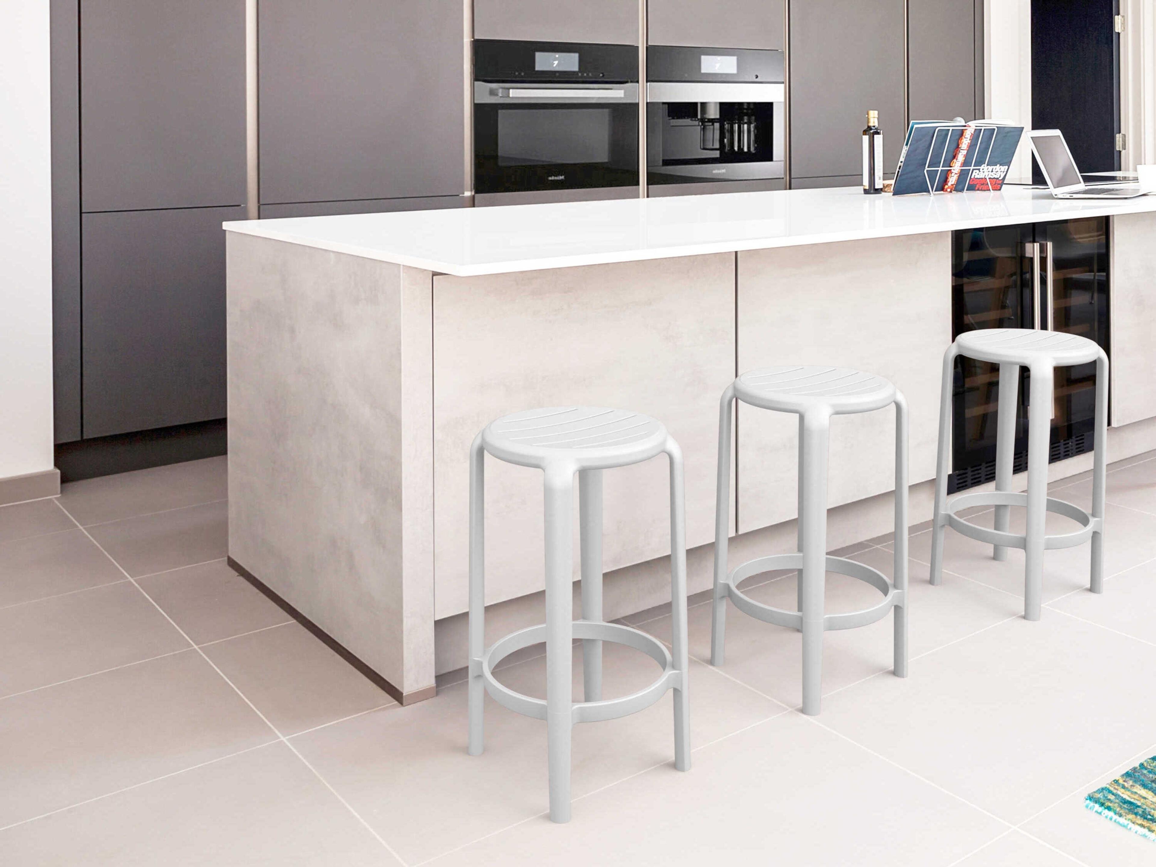 Compamia Tom White Polypropylene Counter Stool