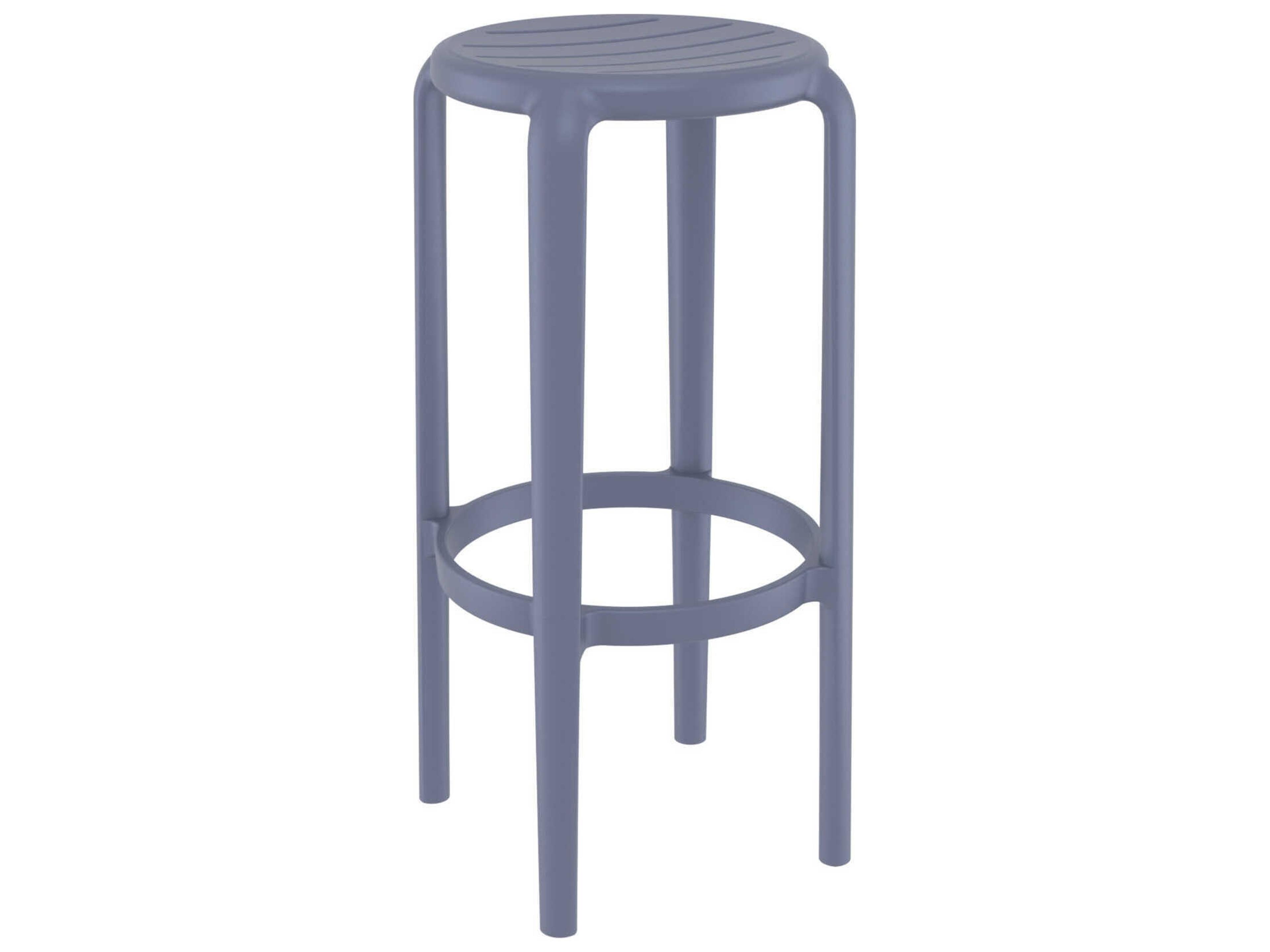 Tom Dark Gray Polypropylene Bar Stool