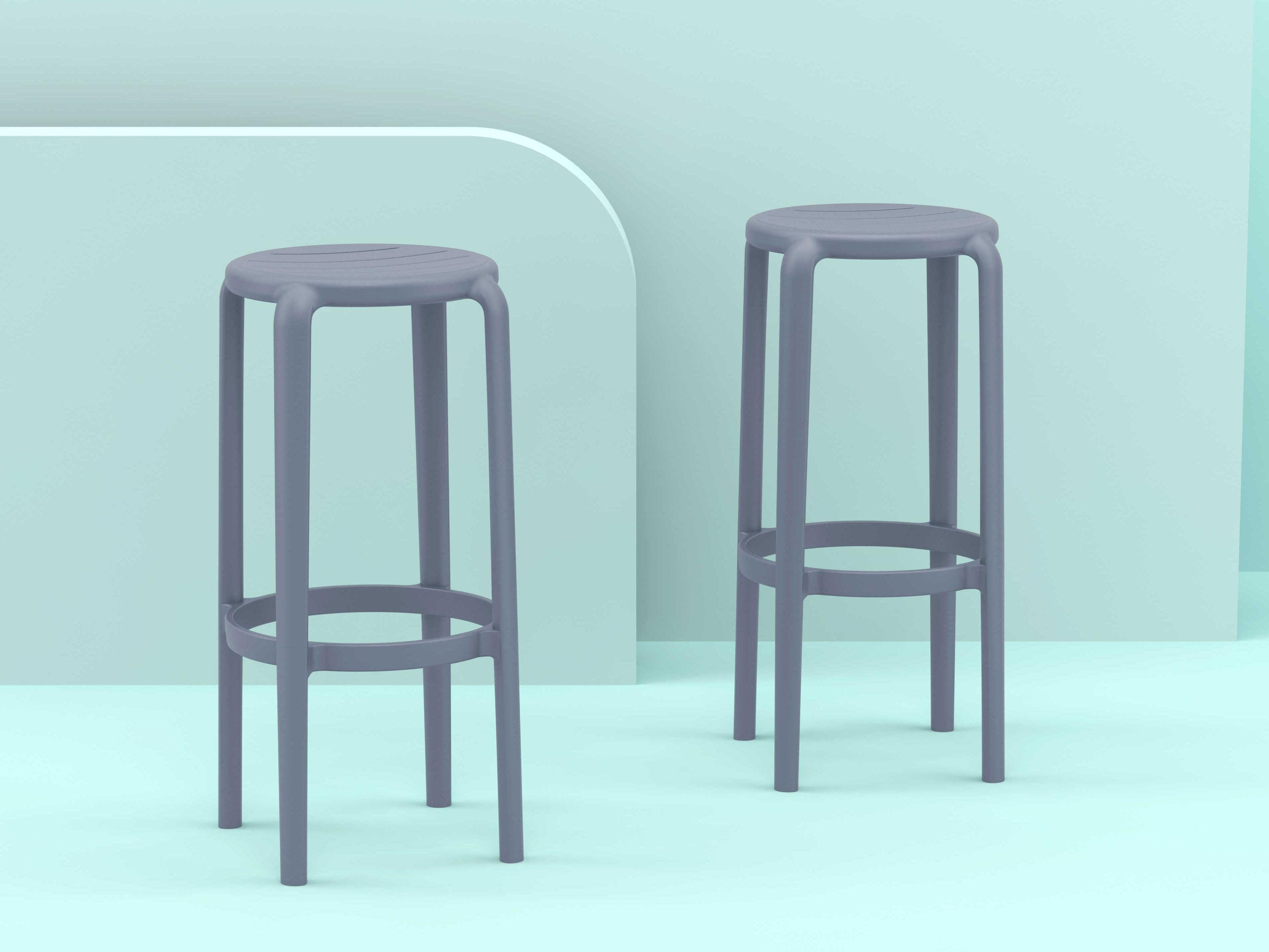 Compamia Tom Dark Gray Polypropylene Bar Stool