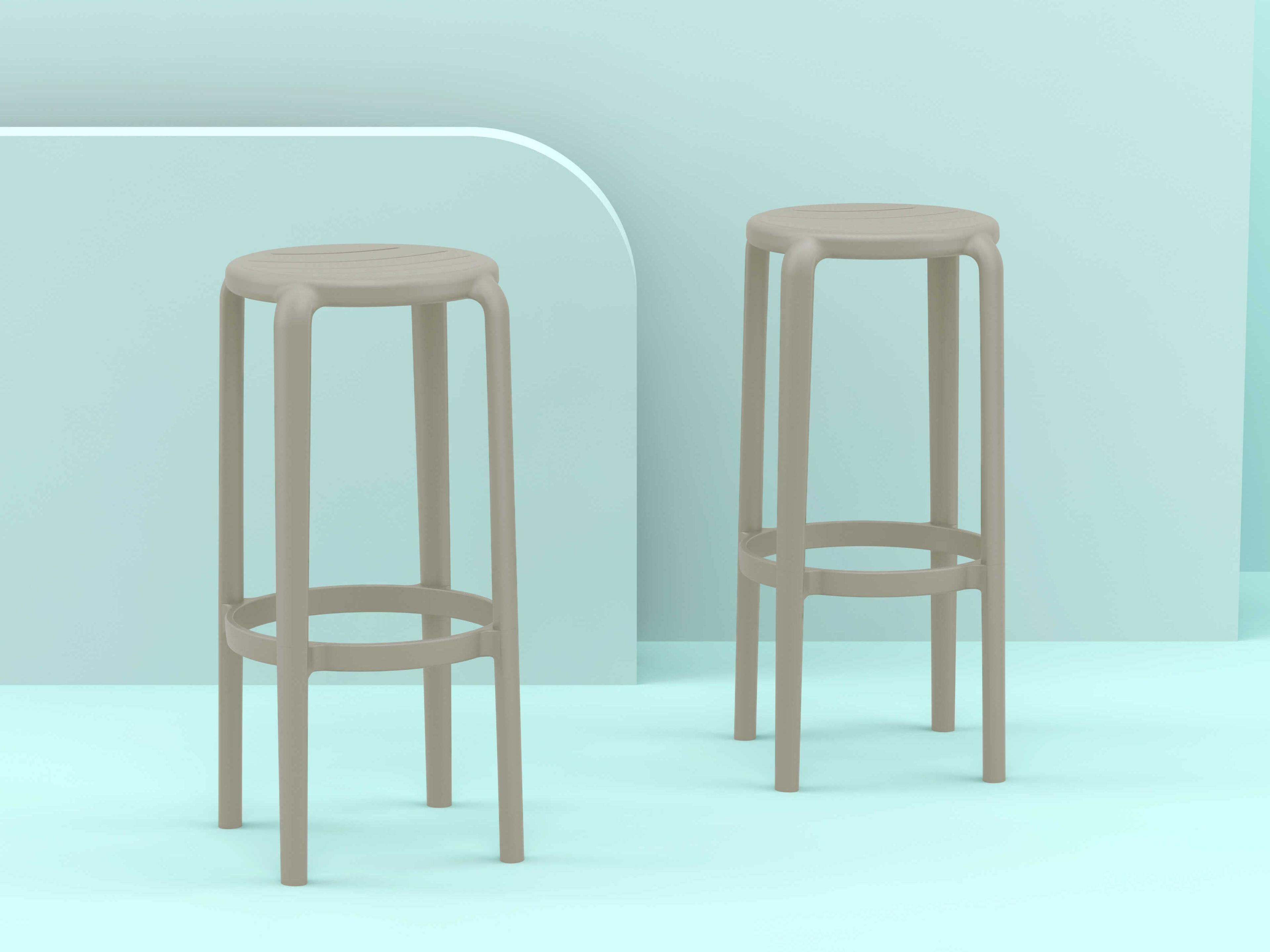 Compamia Tom Taupe Polypropylene Bar Stool