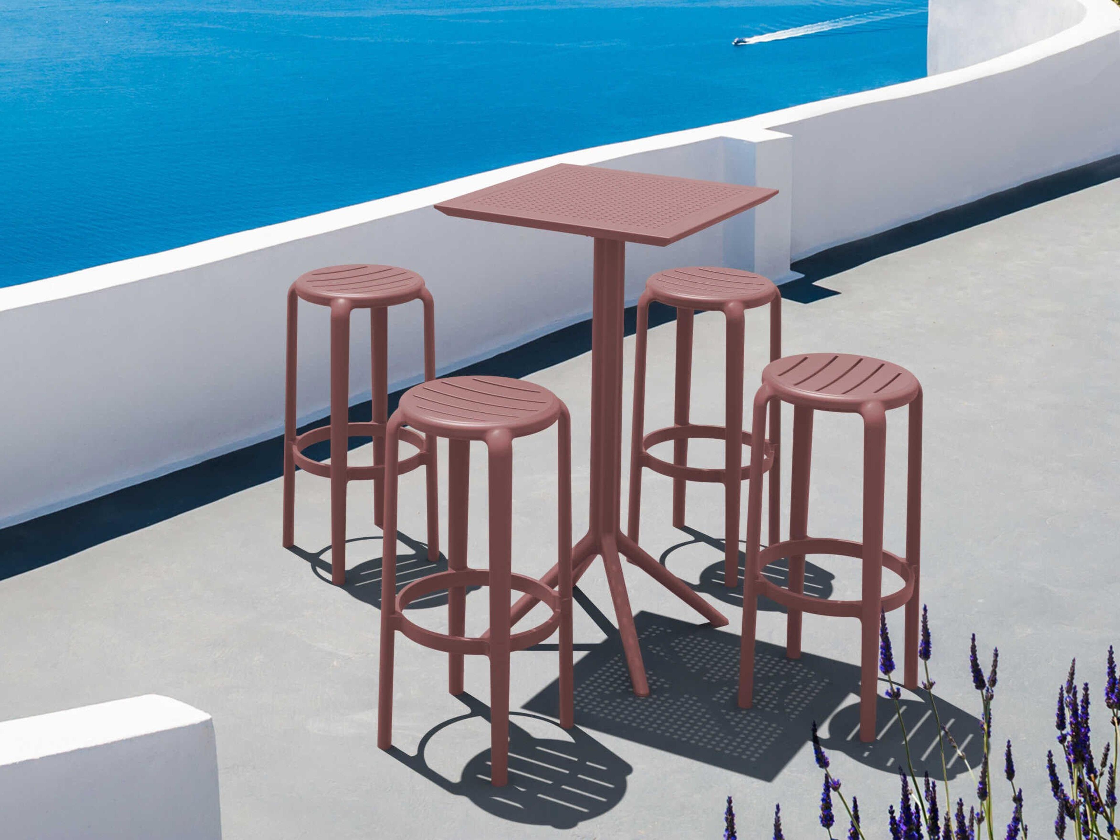 Compamia Tom Marsala Polypropylene Bar Stool