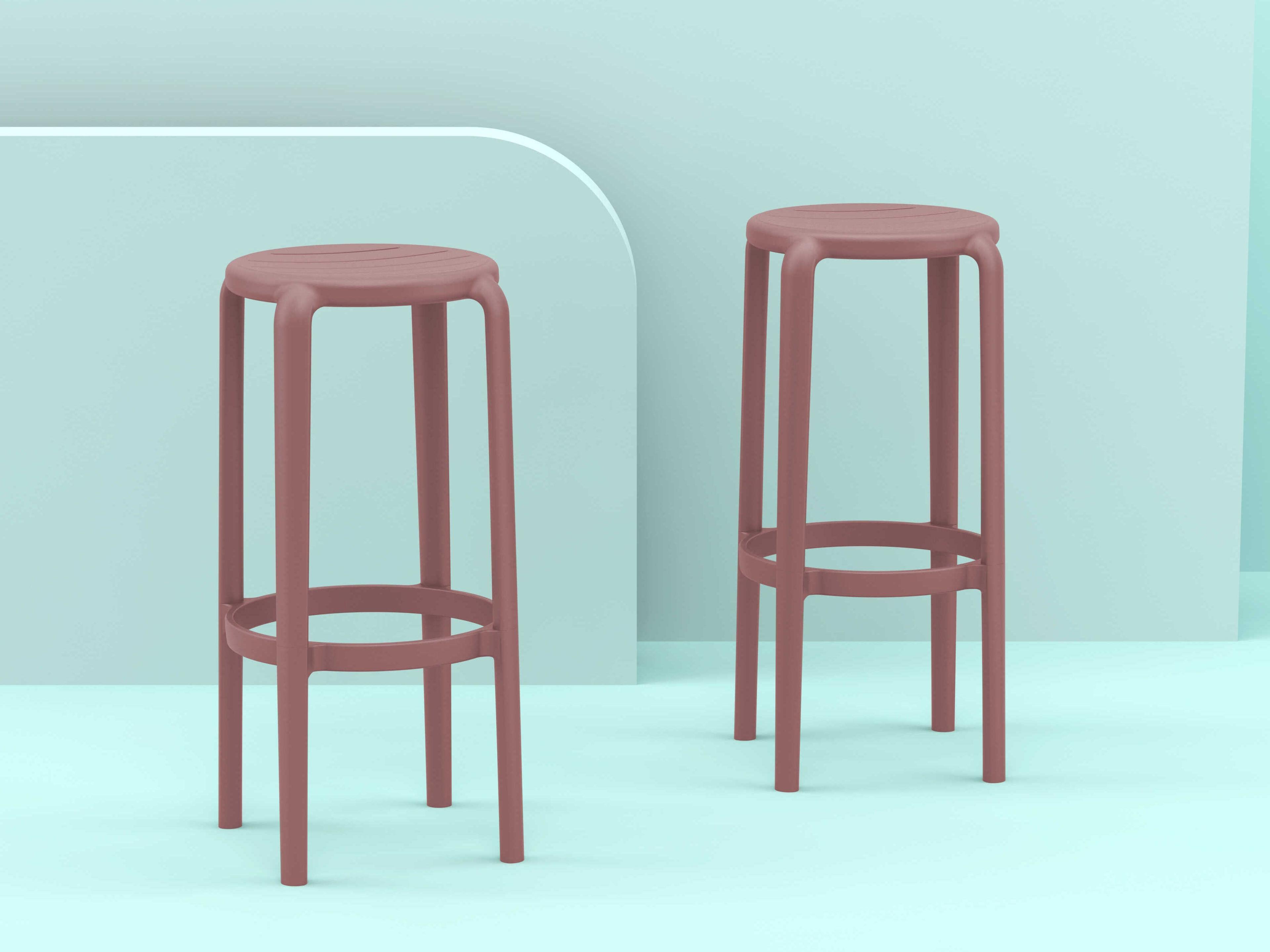 Compamia Tom Marsala Polypropylene Bar Stool