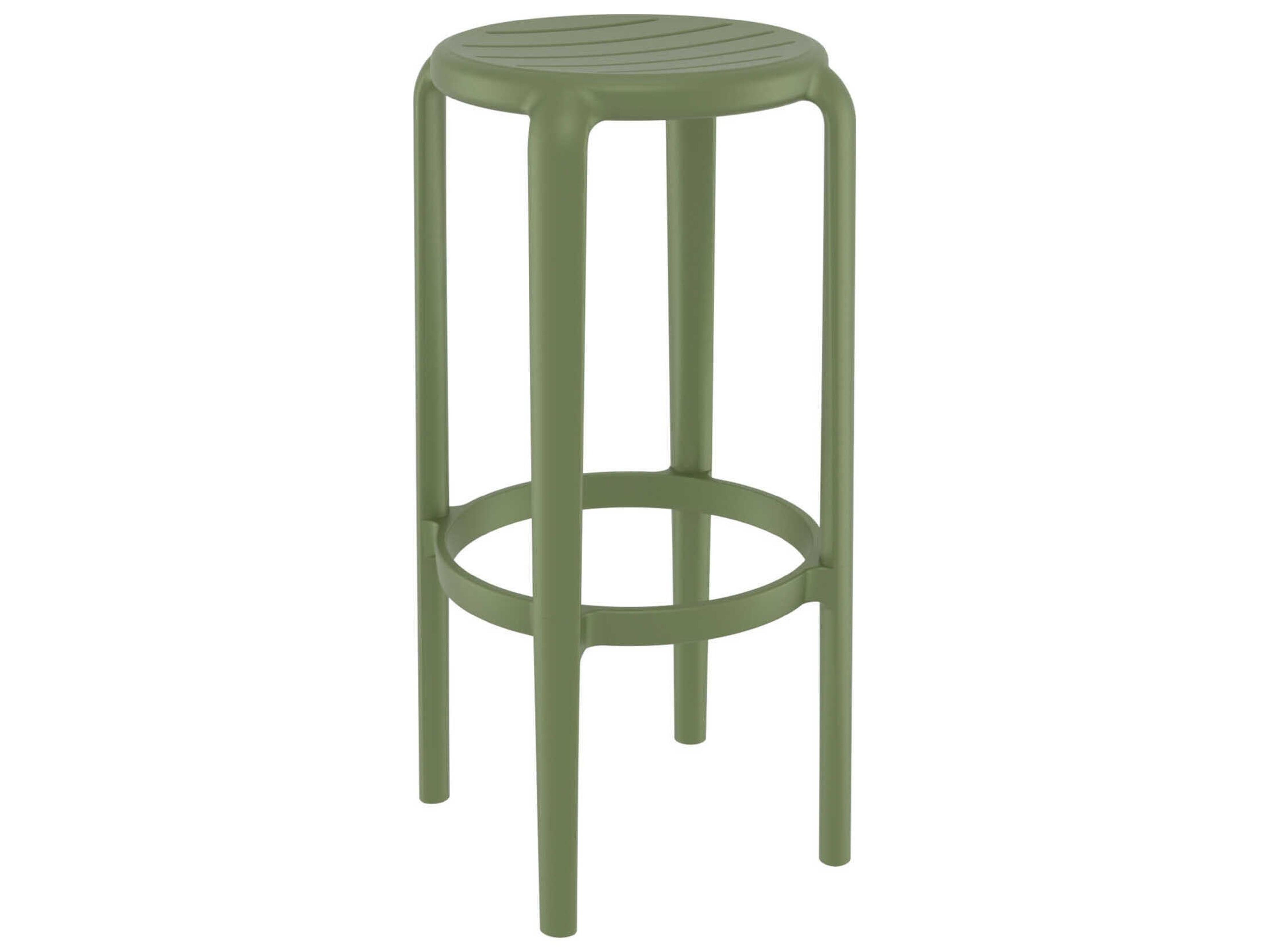 Tom Olive Green Polypropylene Bar Stool