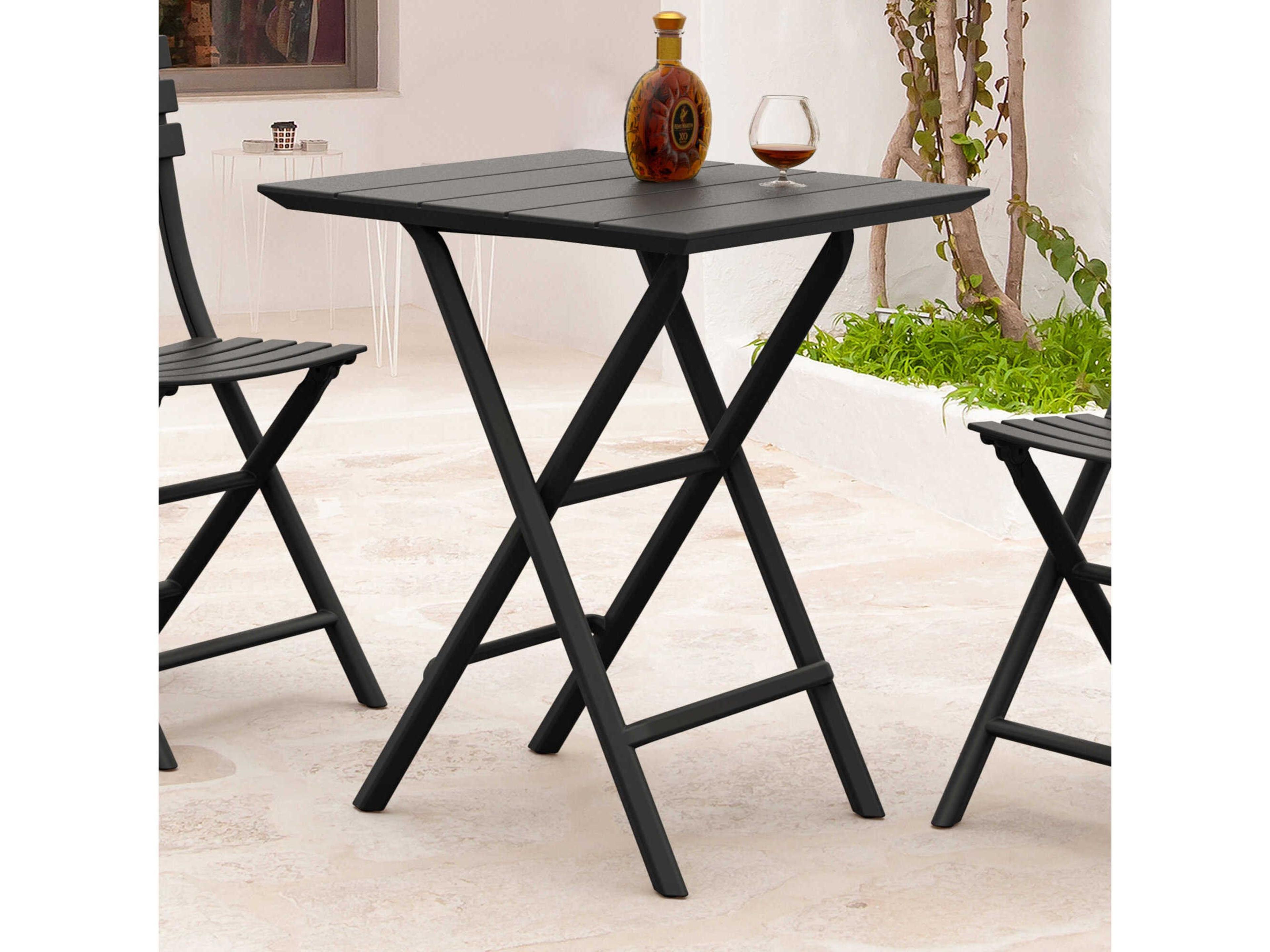 Compamia Helen Black Polypropylene Square Bistro Table