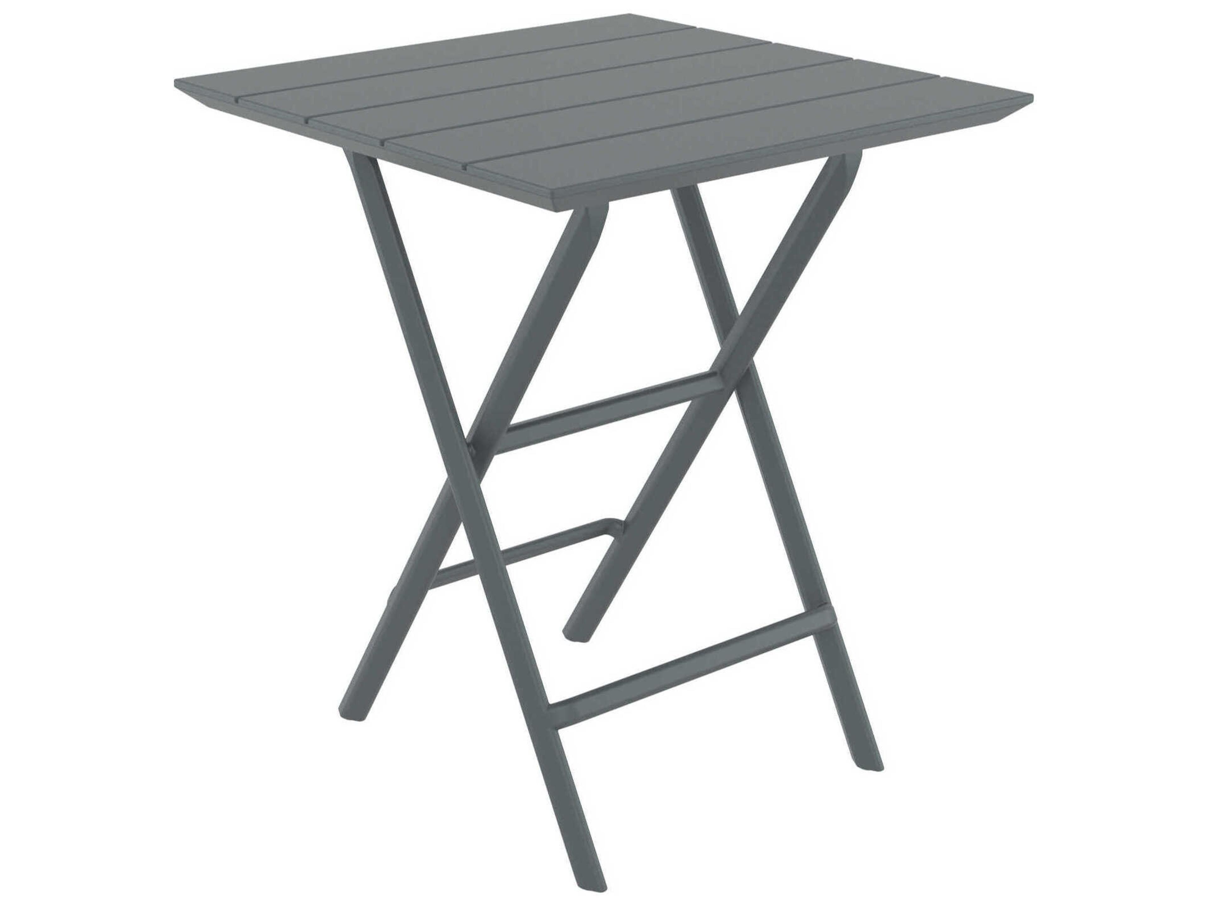 Helen Dark Gray Polypropylene Square Bistro Table