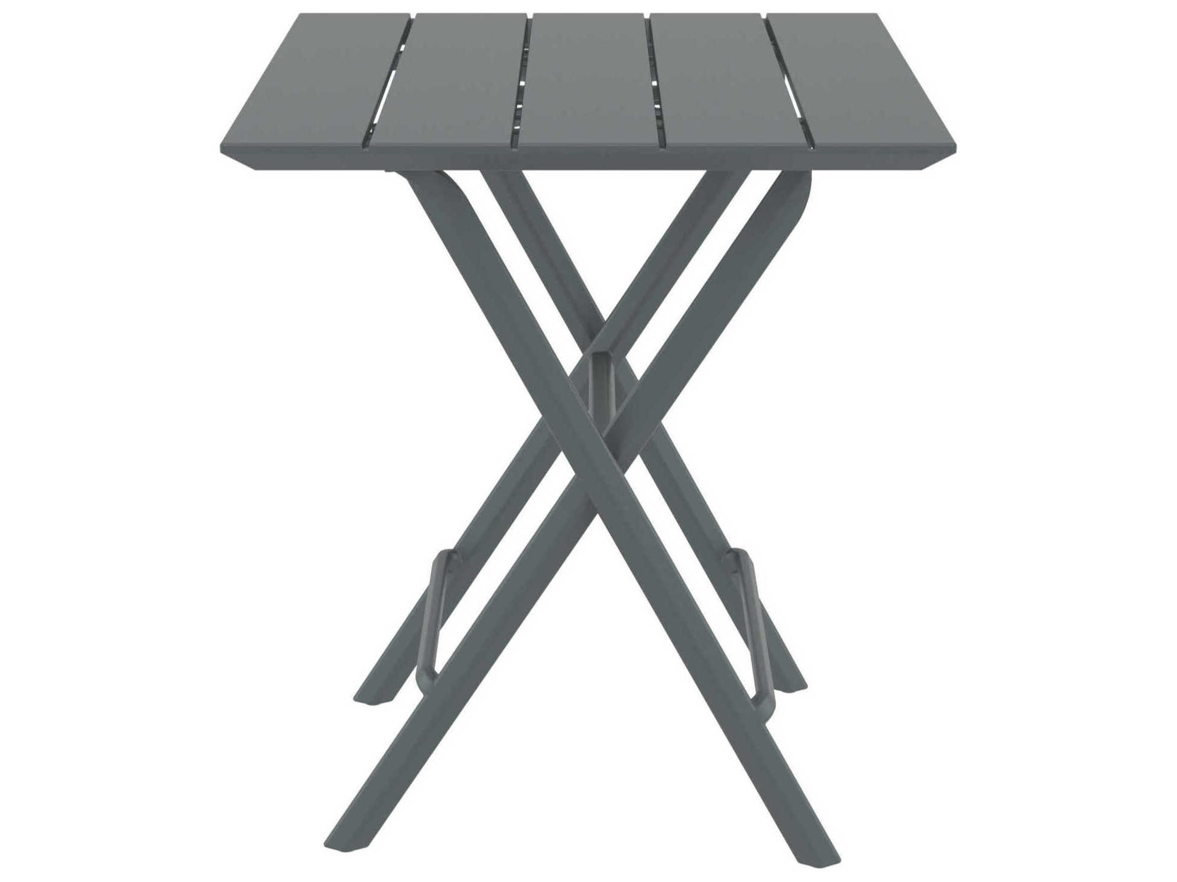 Compamia Helen Dark Gray Polypropylene Square Bistro Table