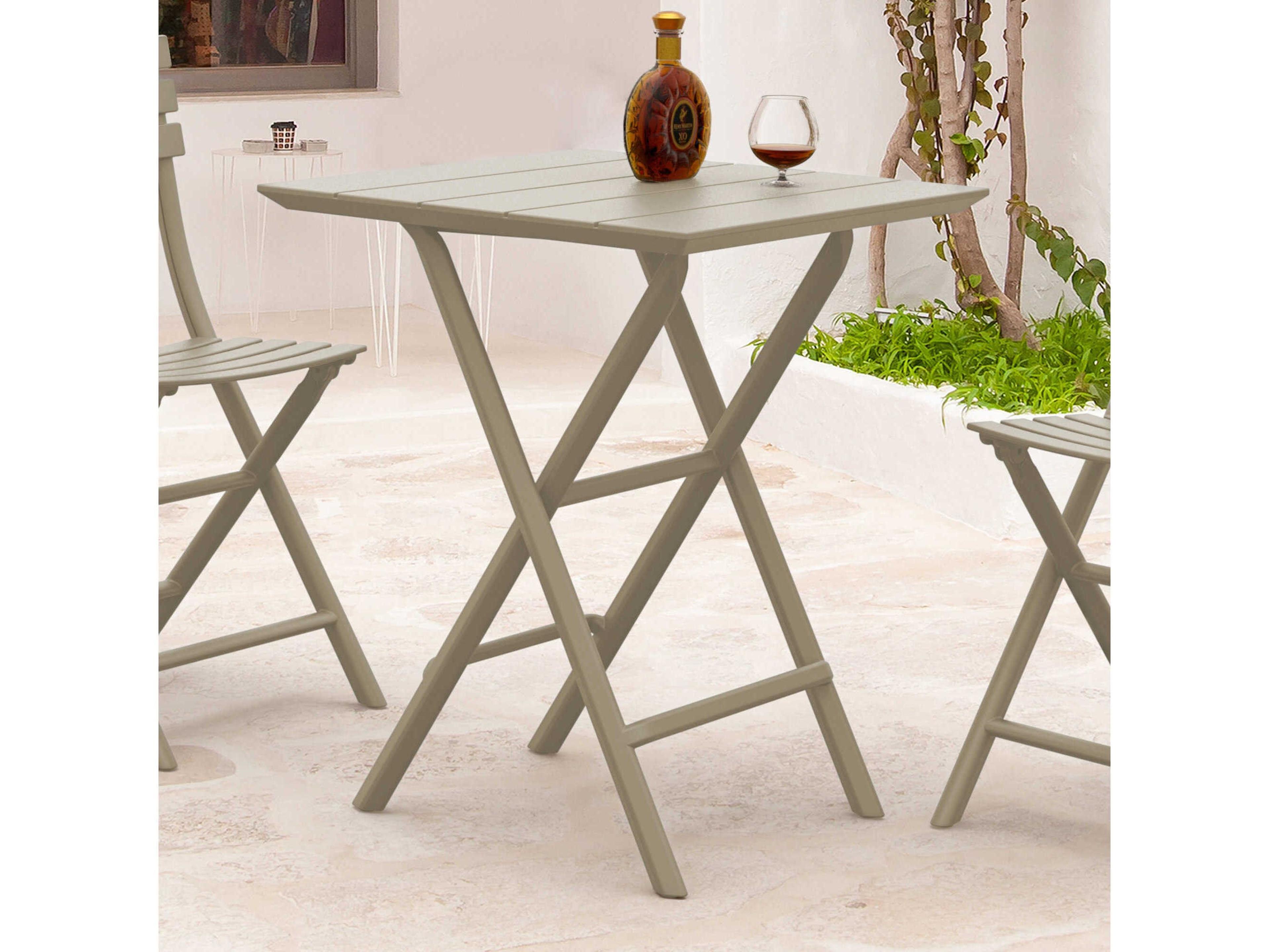 Compamia Helen Taupe Polypropylene Square Bistro Table