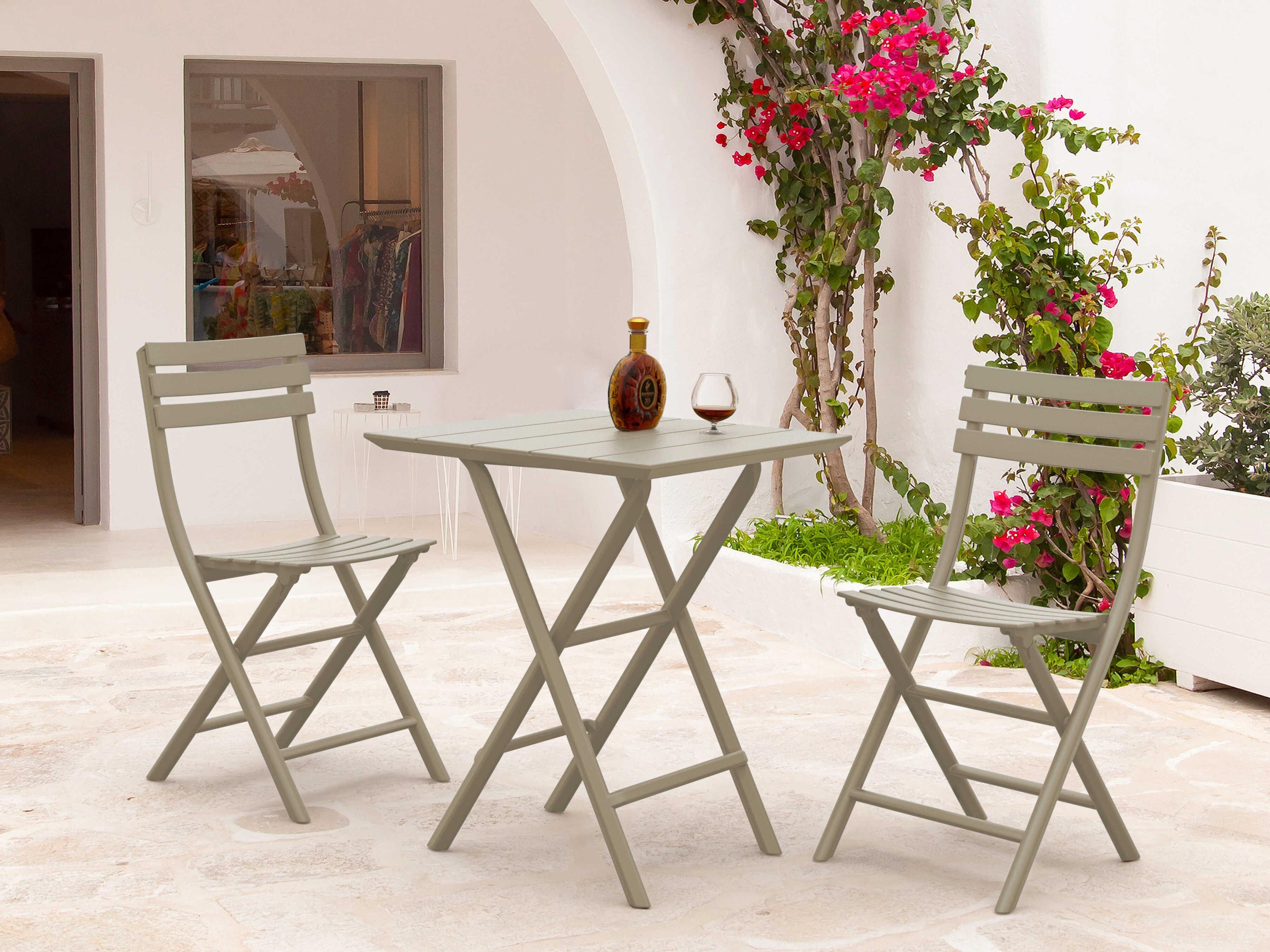 Compamia Helen Taupe Polypropylene Square Bistro Table