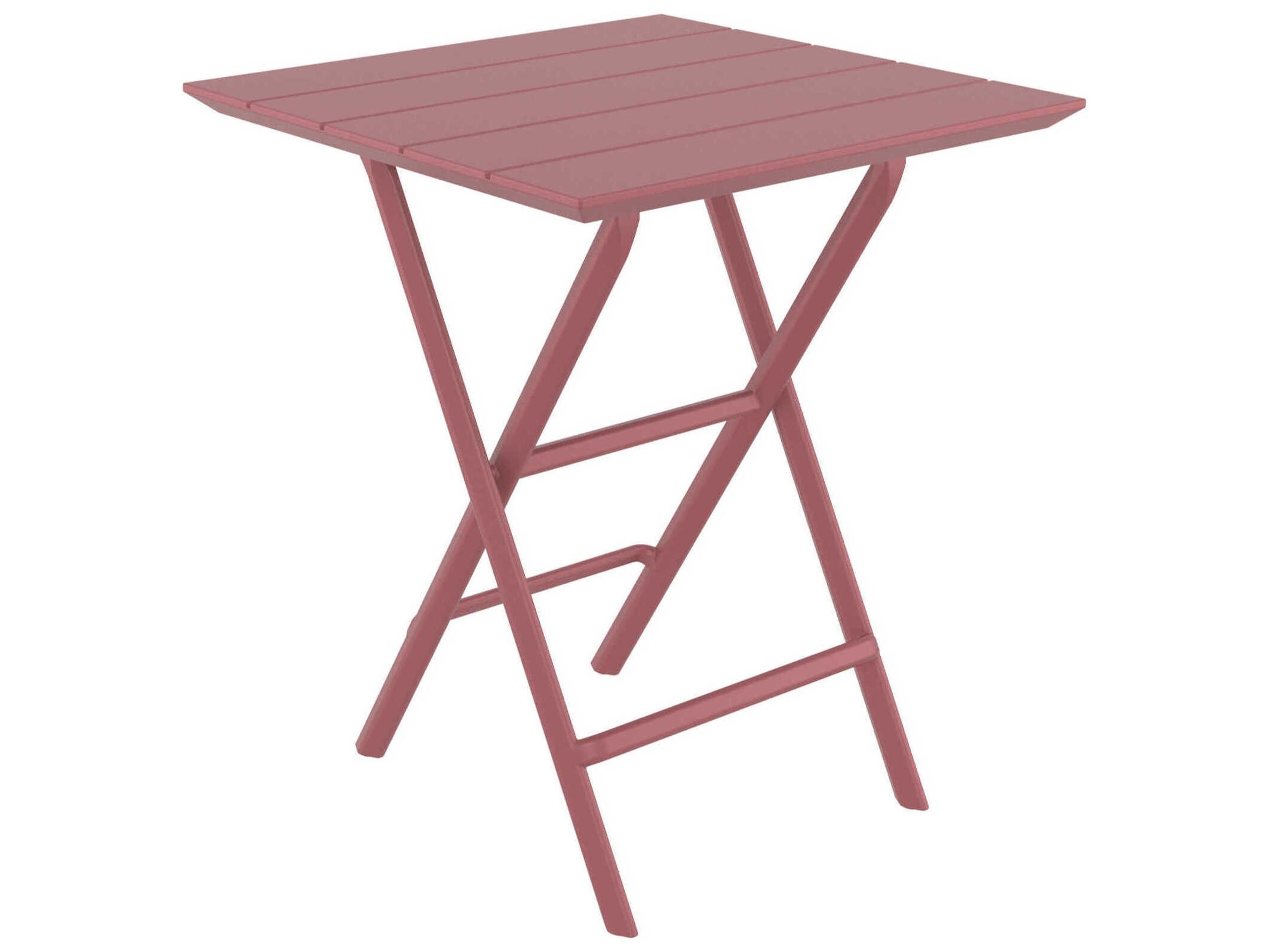 Helen Marsala Polypropylene Square Bistro Table