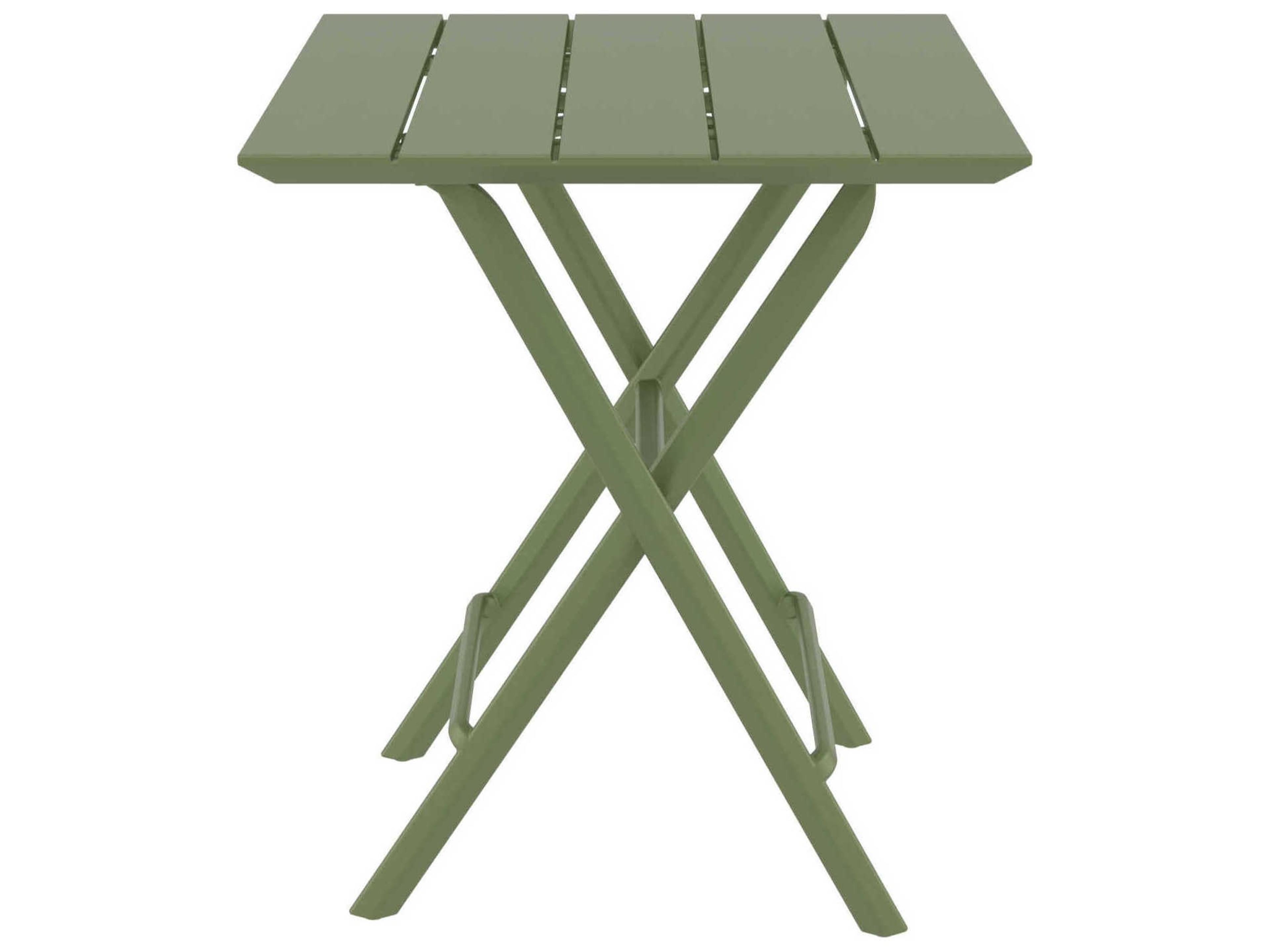 Compamia Helen Olive Green Polypropylene Square Bistro Table