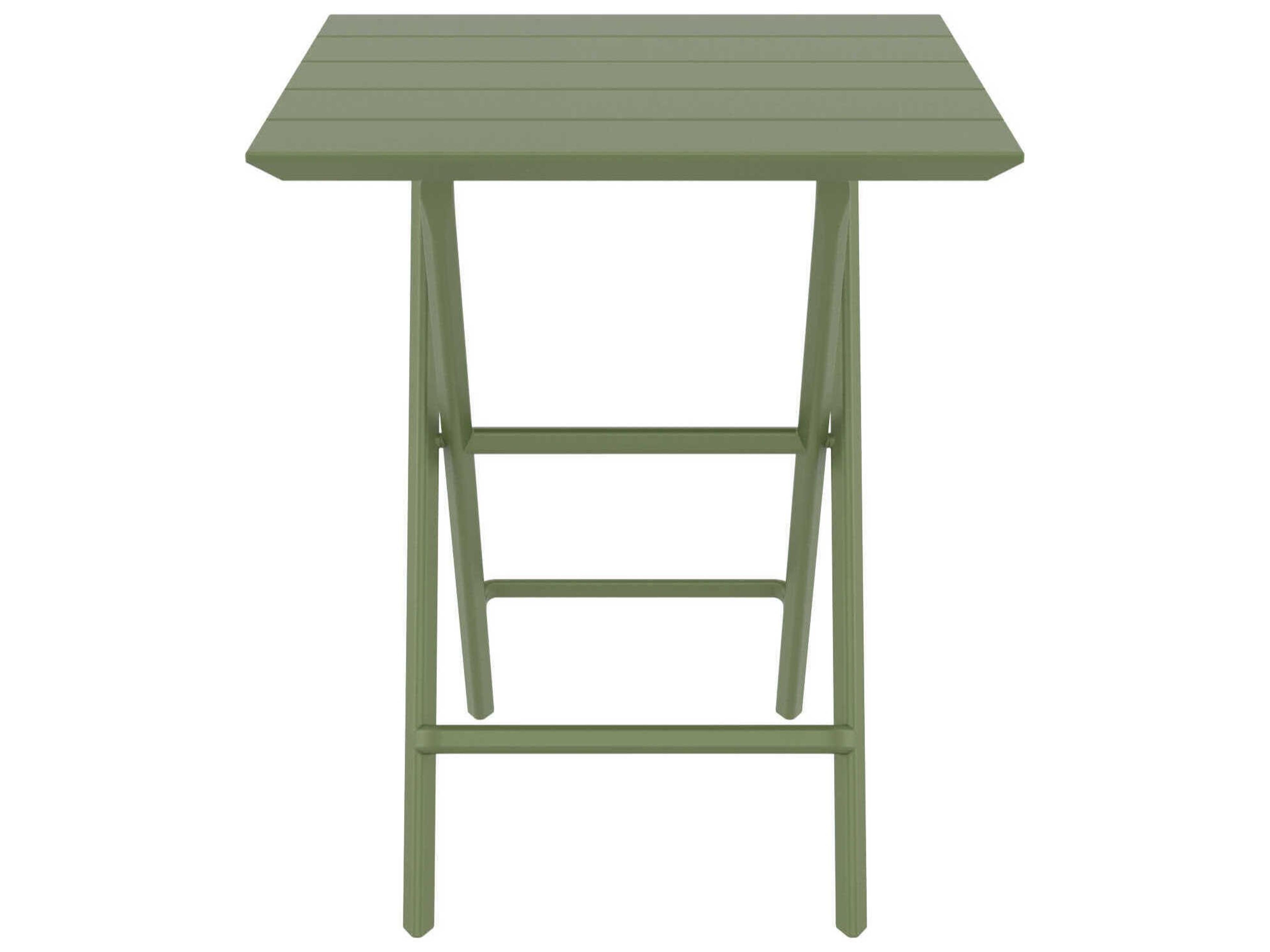 Compamia Helen Olive Green Polypropylene Square Bistro Table