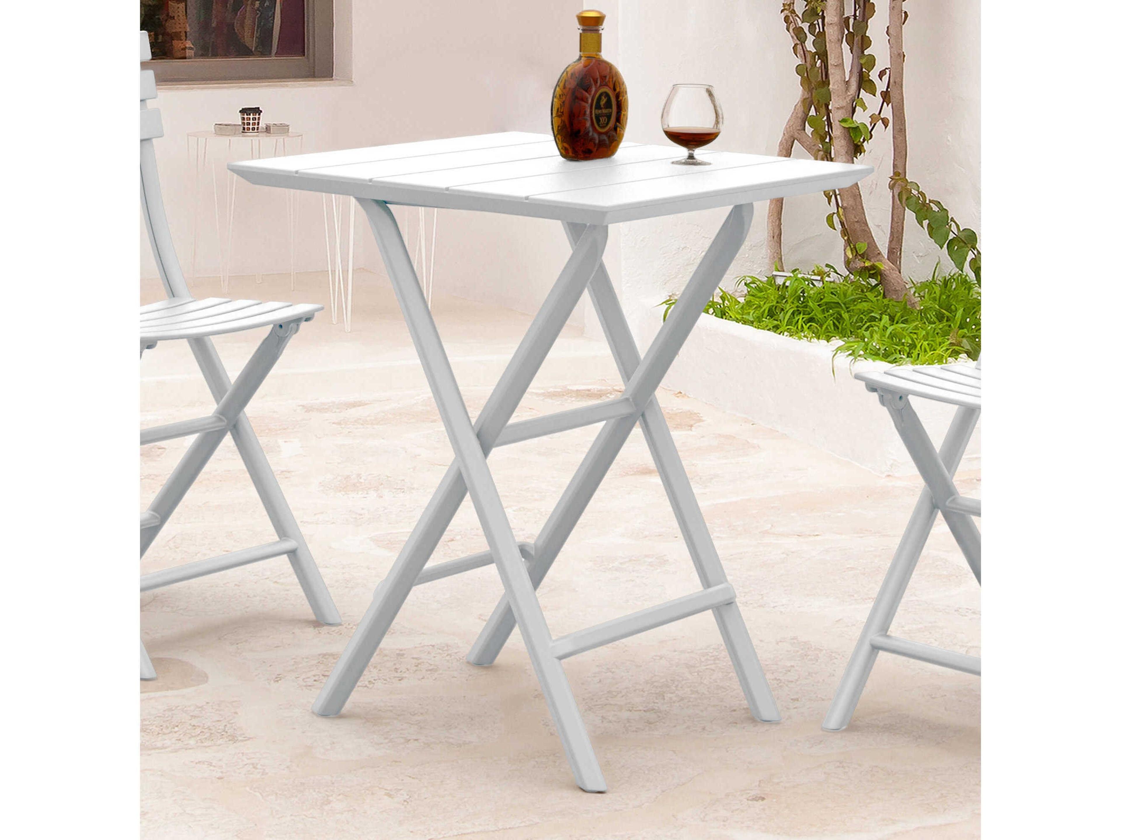 Compamia Helen White Polypropylene Square Bistro Table