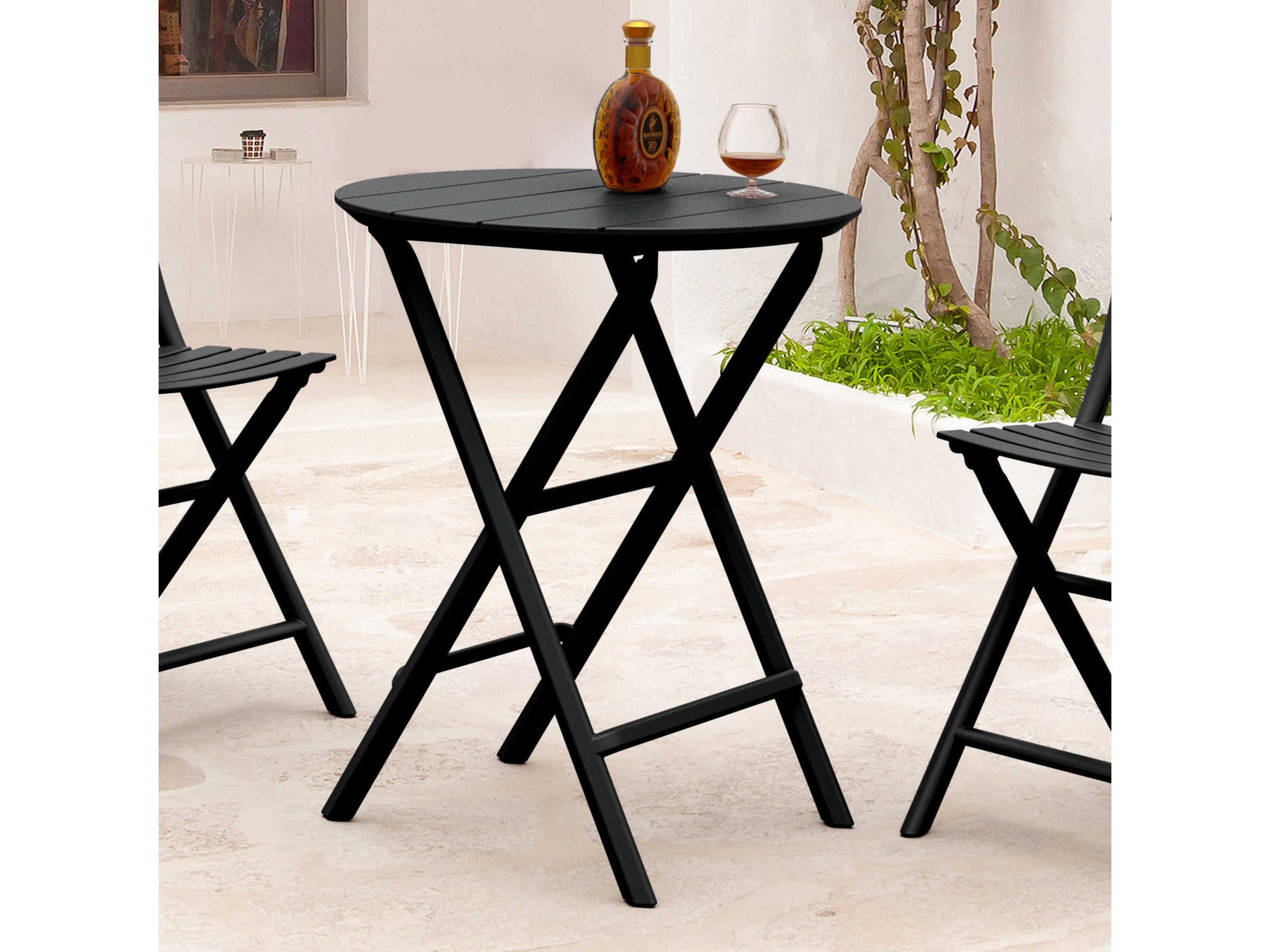 Compamia Helen Black Polypropylene Round Bistro Table