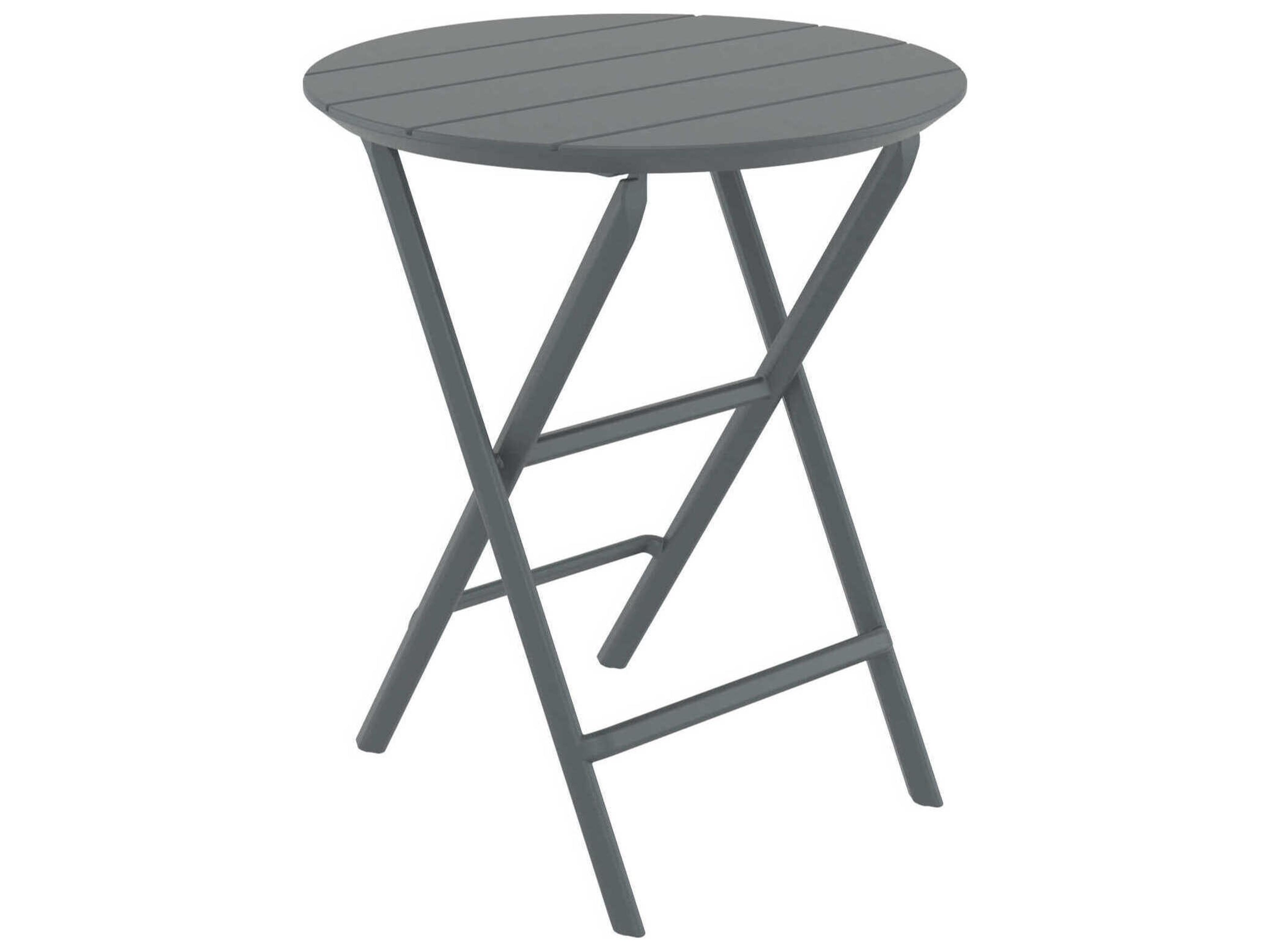 Helen Dark Gray Polypropylene Round Bistro Table