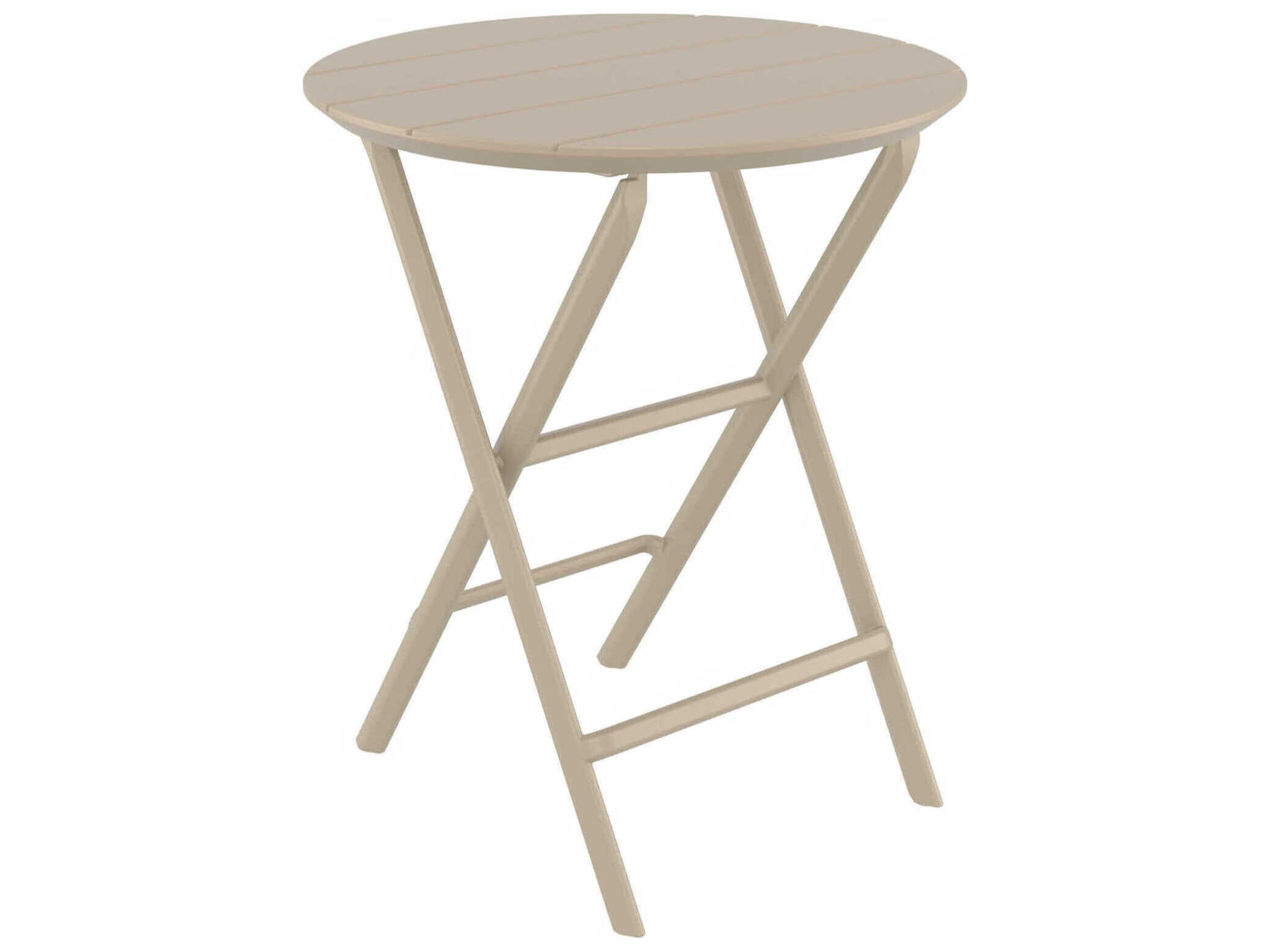 Helen Taupe Polypropylene Round Bistro Table
